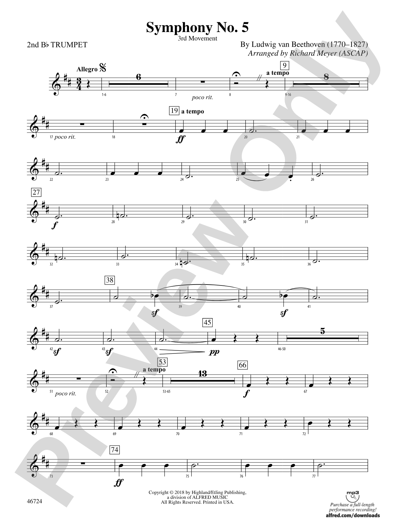 Symphony No. 5: 2nd B-flat Trumpet