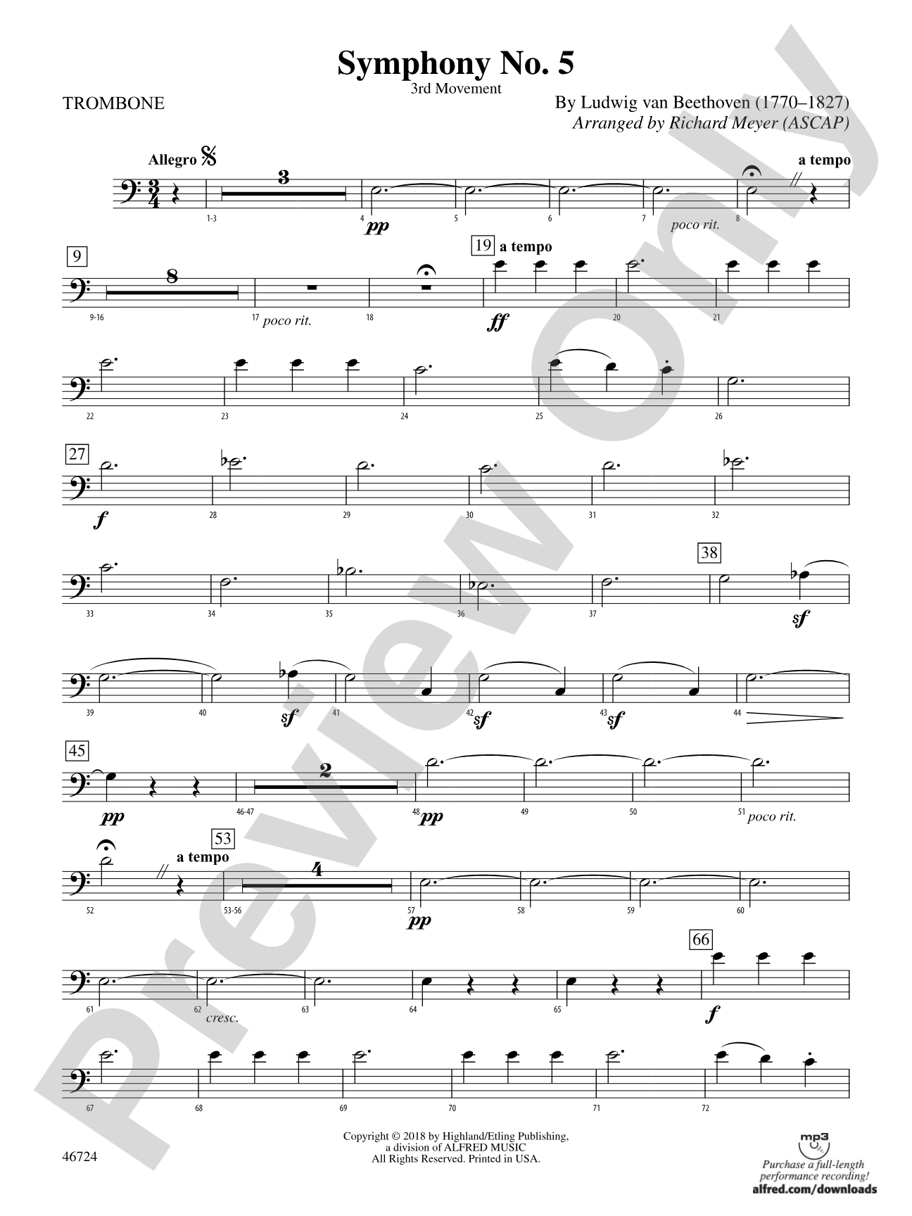 Symphony No. 5: 1st Trombone
