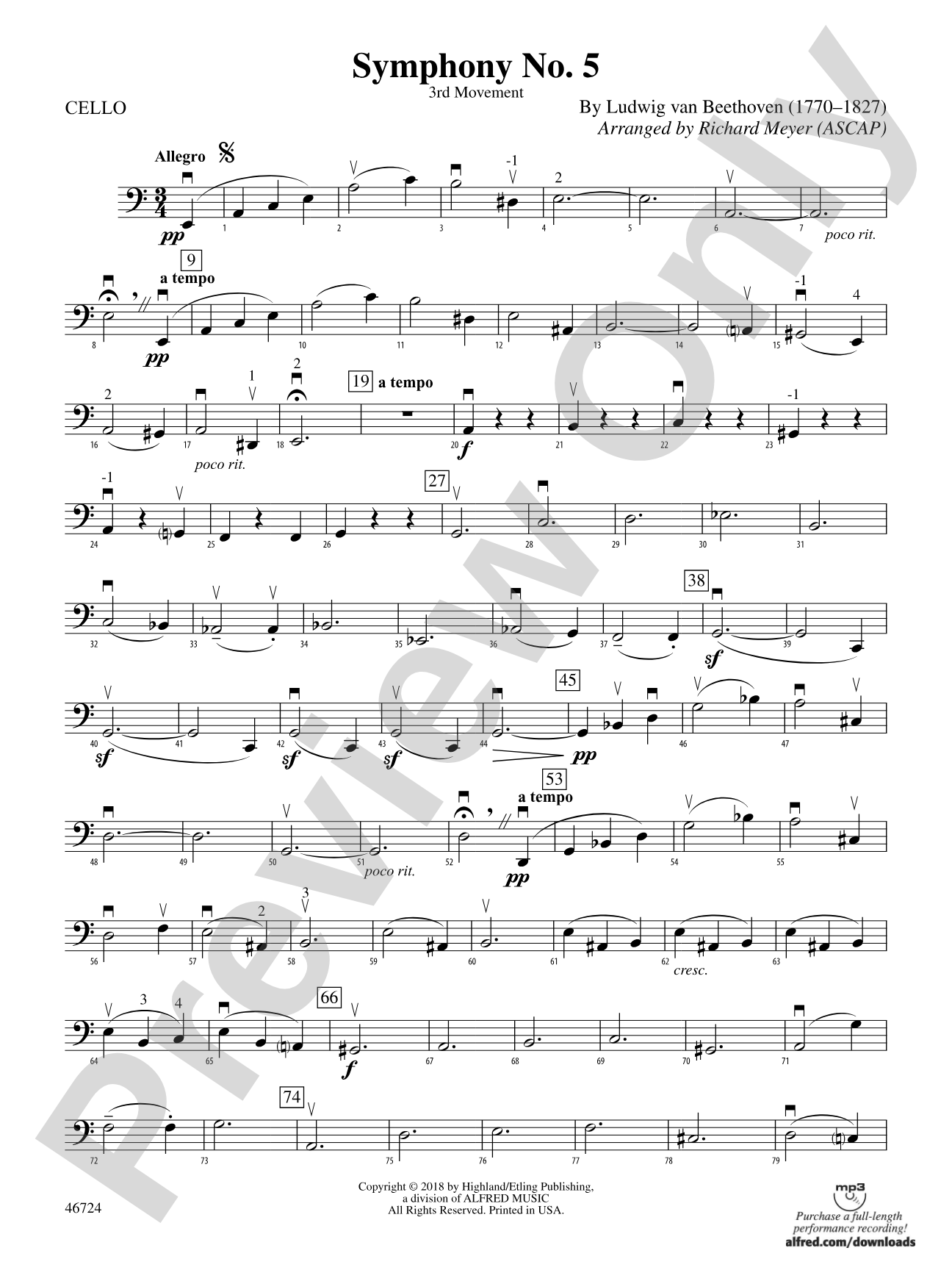 Symphony No. 5: Cello