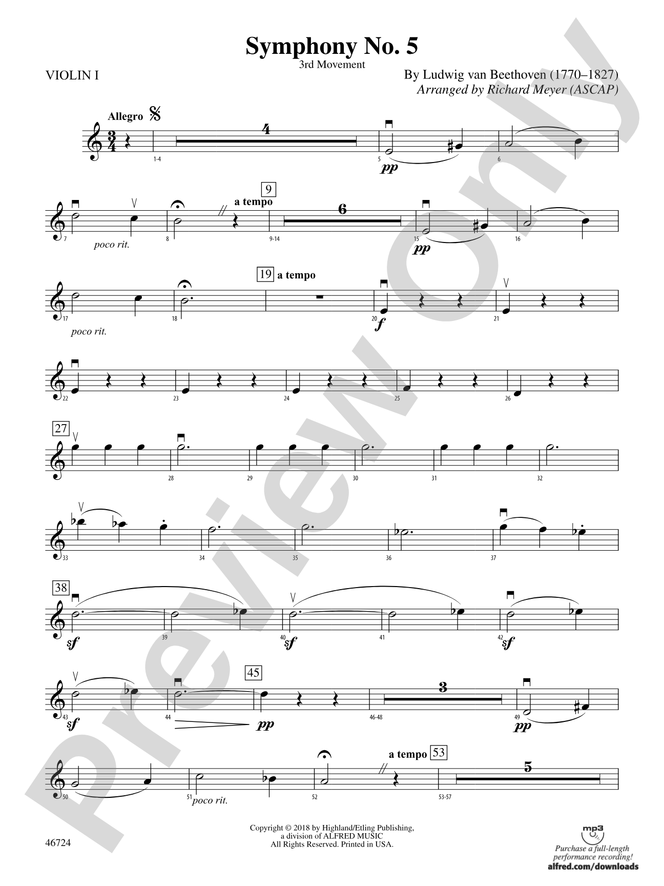 Symphony No. 5: 1st Violin