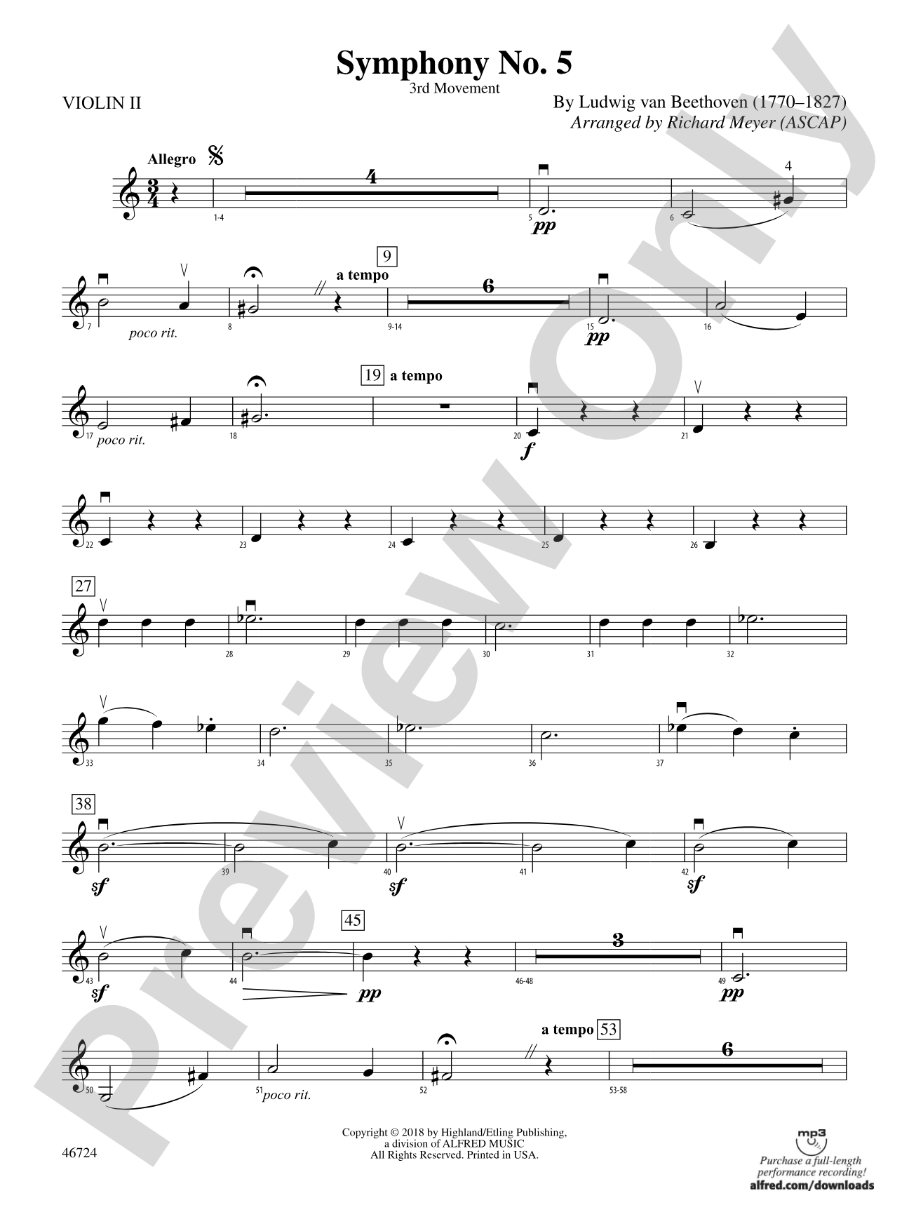 Symphony No. 5: 2nd Violin