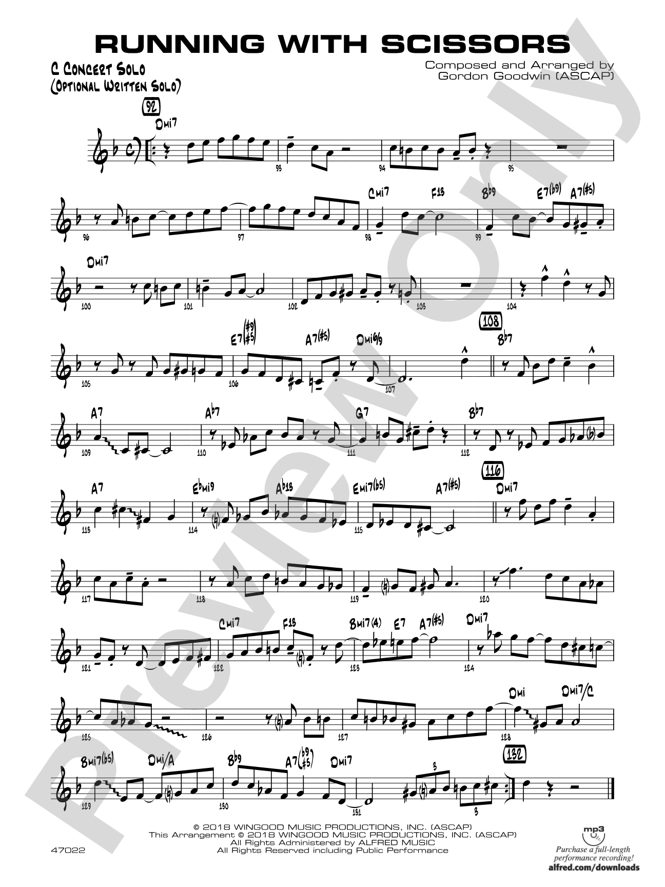 Running with Scissors: C Concert Solo
