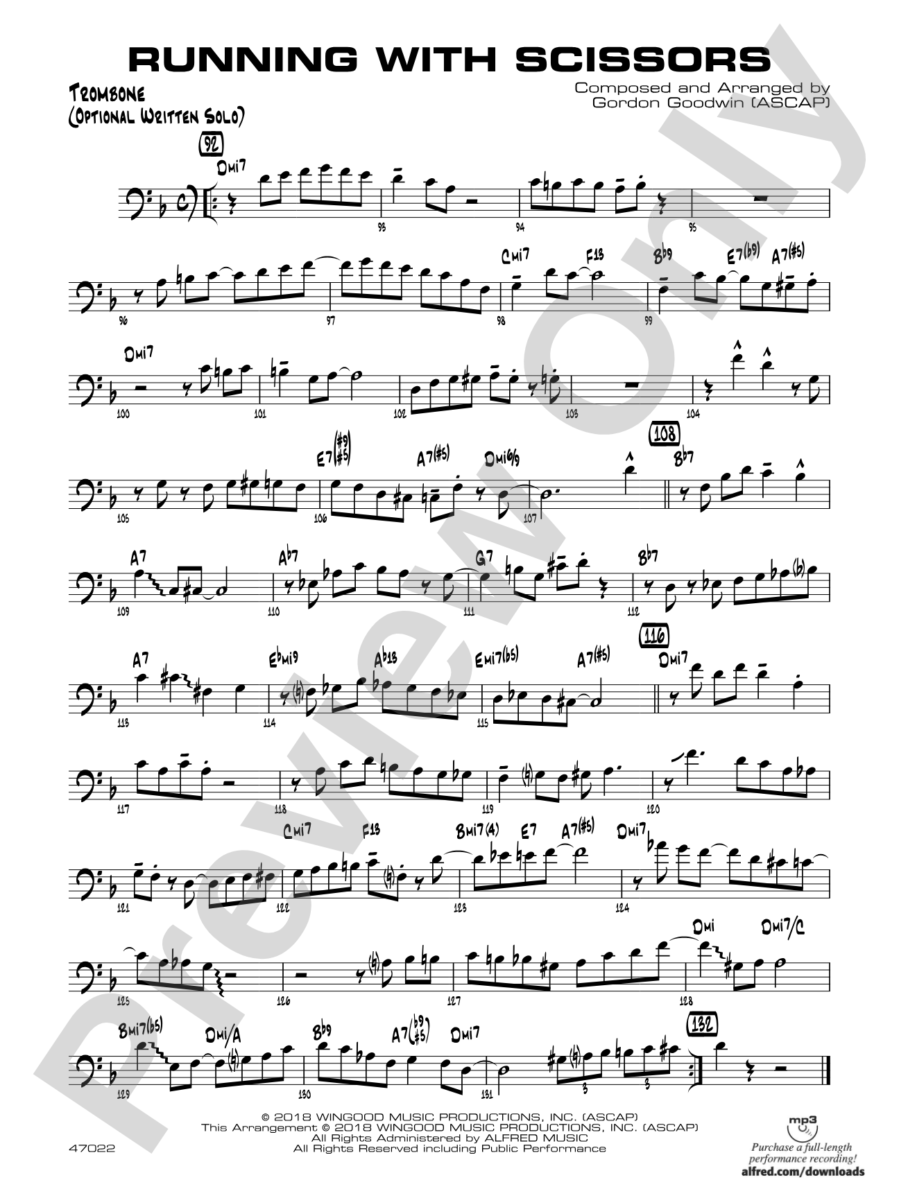 Running with Scissors: Trombone Optional Solo