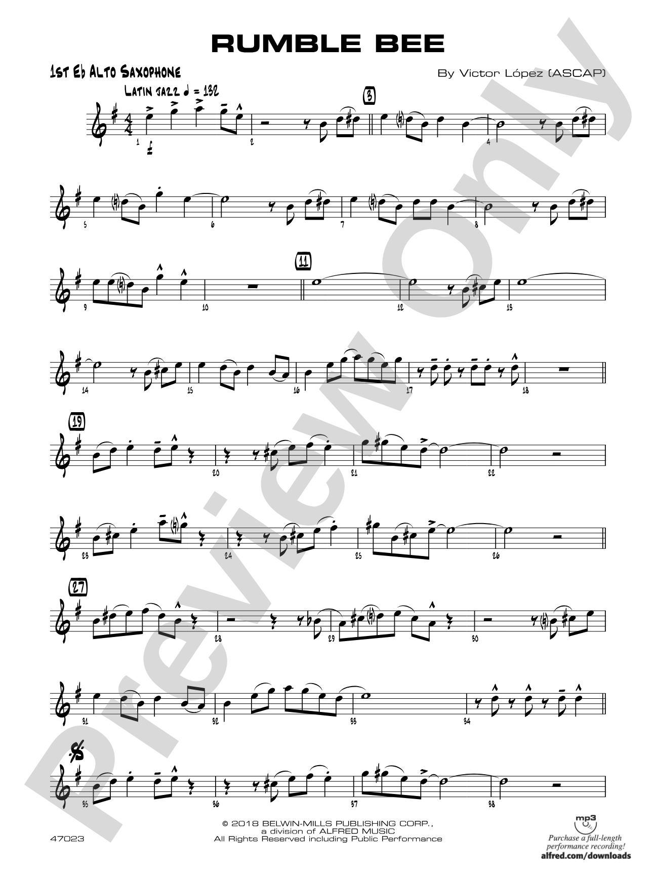 Rumble Bee: E-flat Alto Saxophone