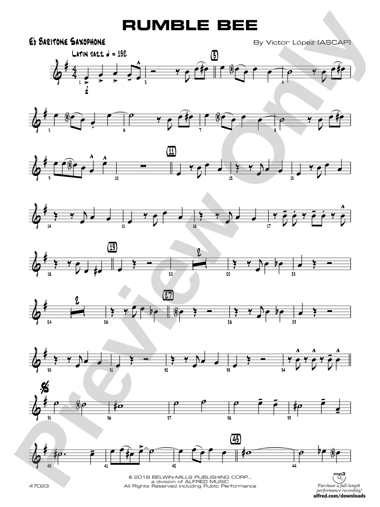 Rumble Bee: E-flat Baritone Saxophone