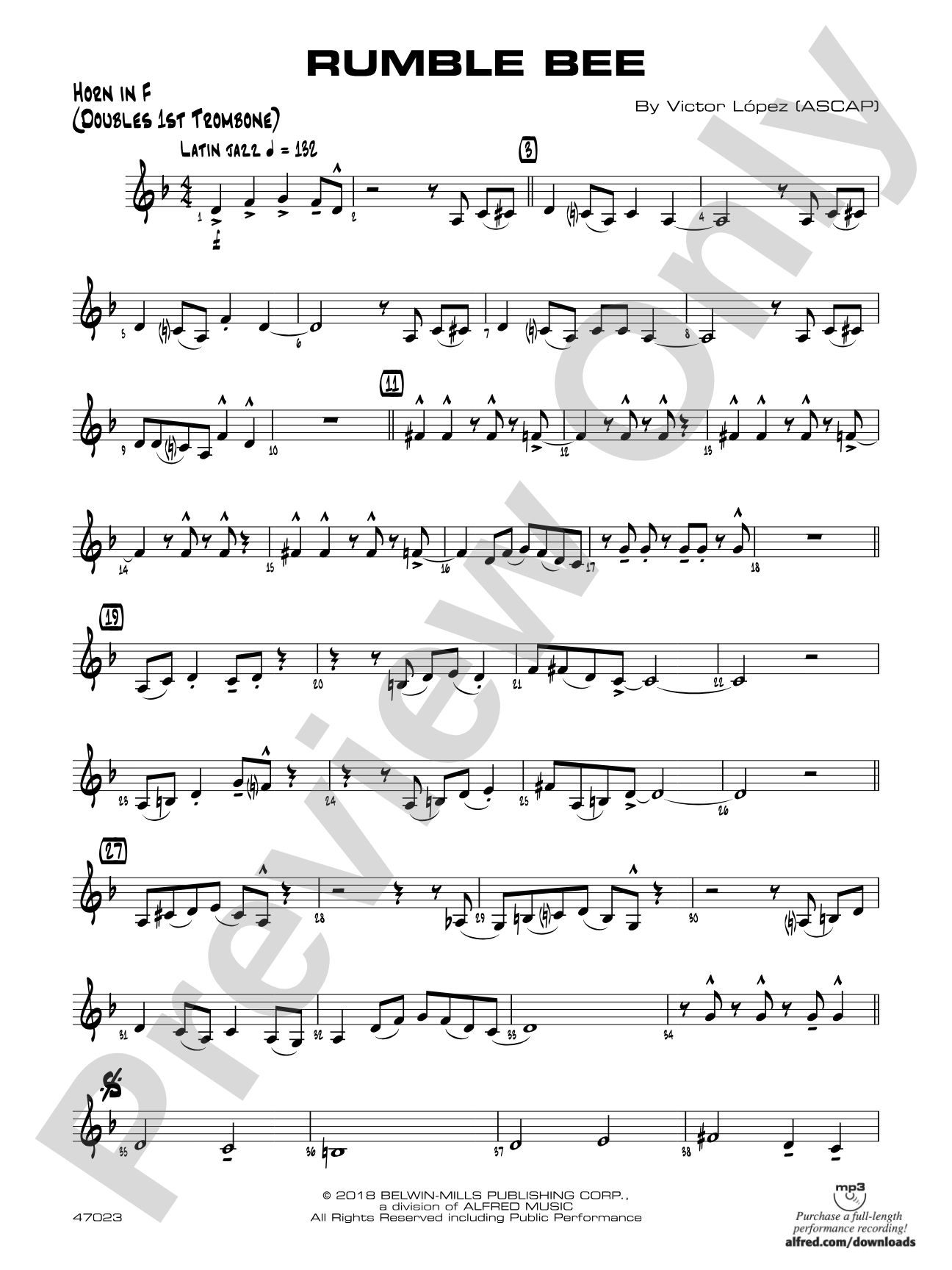 Rumble Bee: 1st F Horn