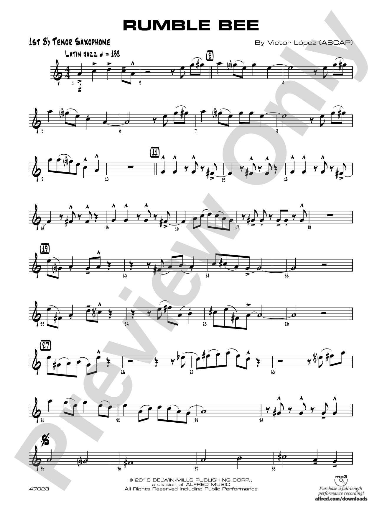 Rumble Bee: B-flat Tenor Saxophone