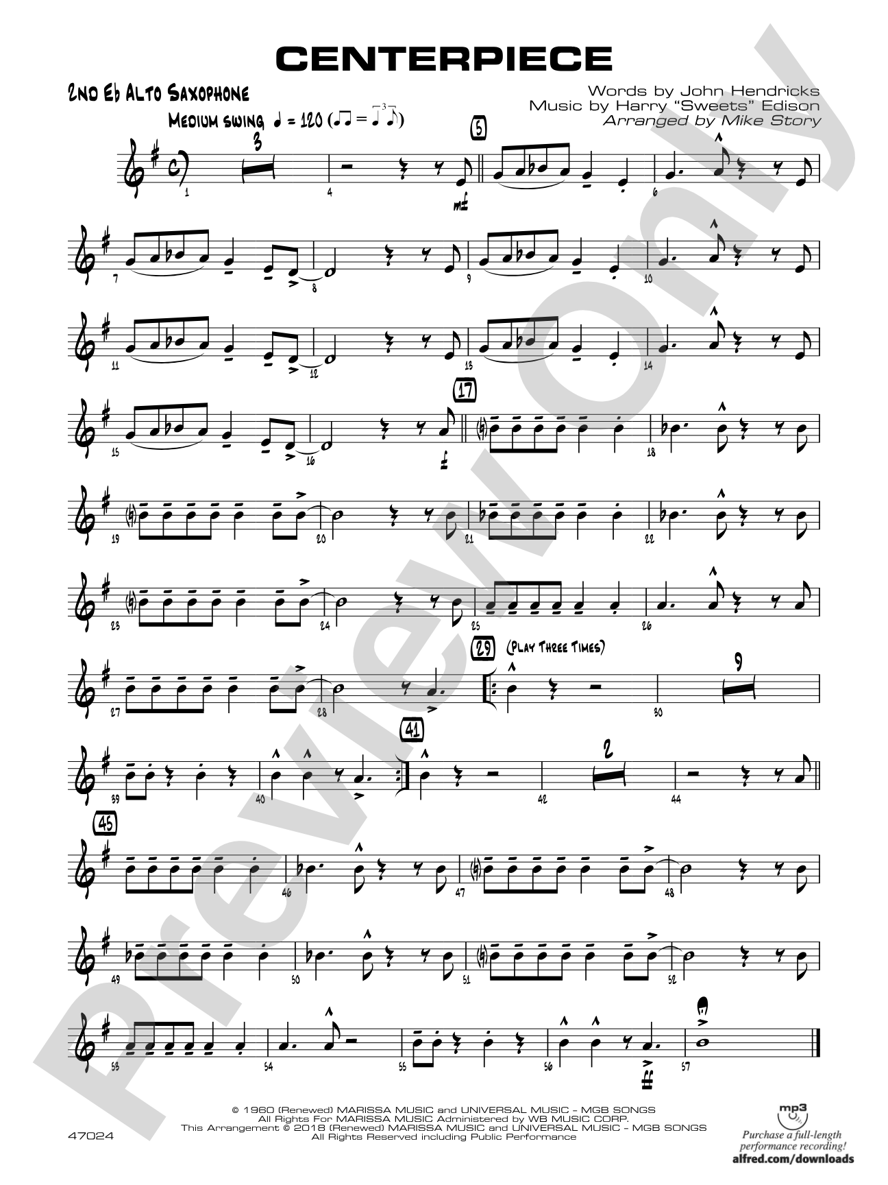 Centerpiece: 2nd E-flat Alto Saxophone