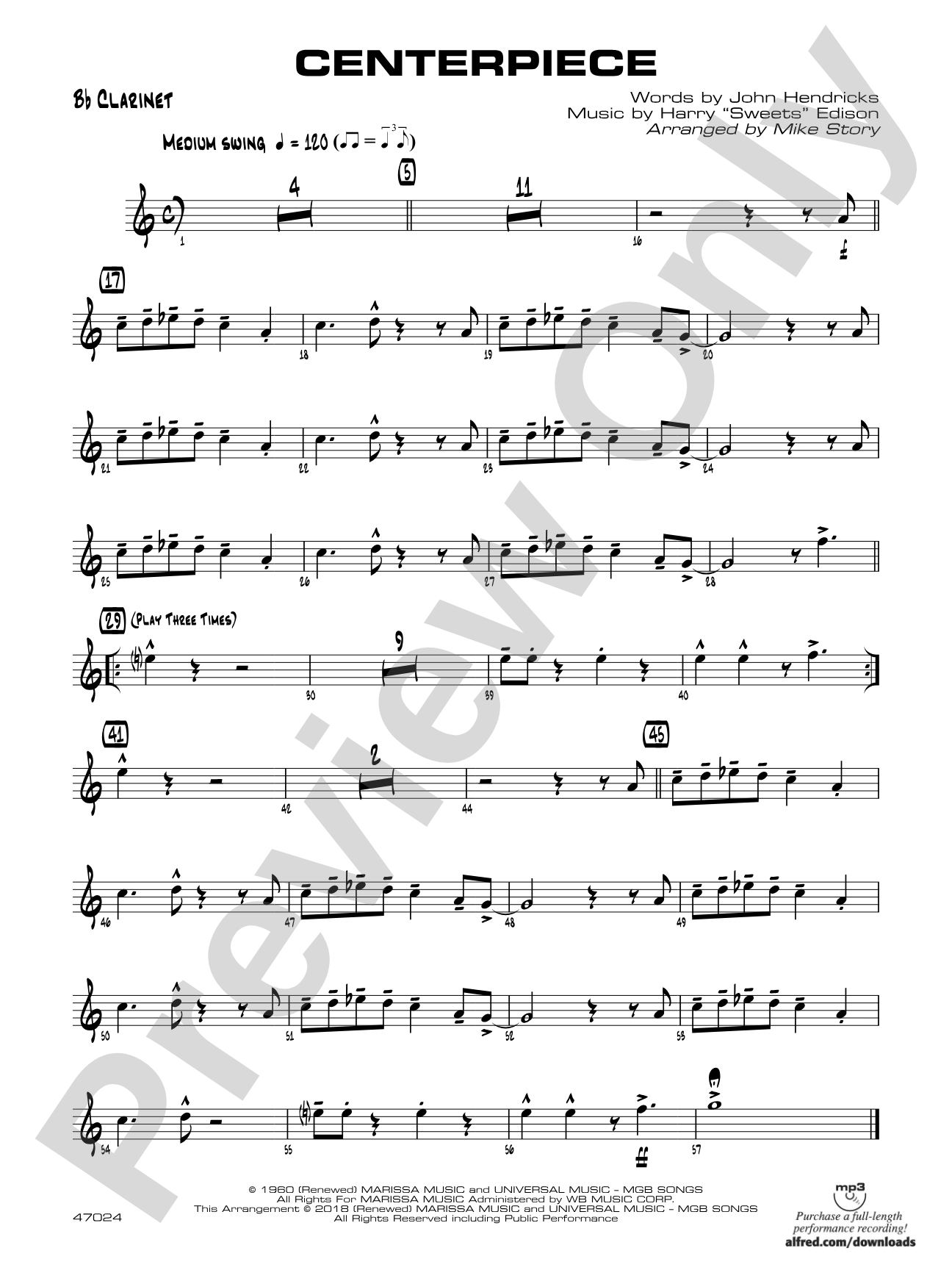 Centerpiece: 1st B-flat Clarinet