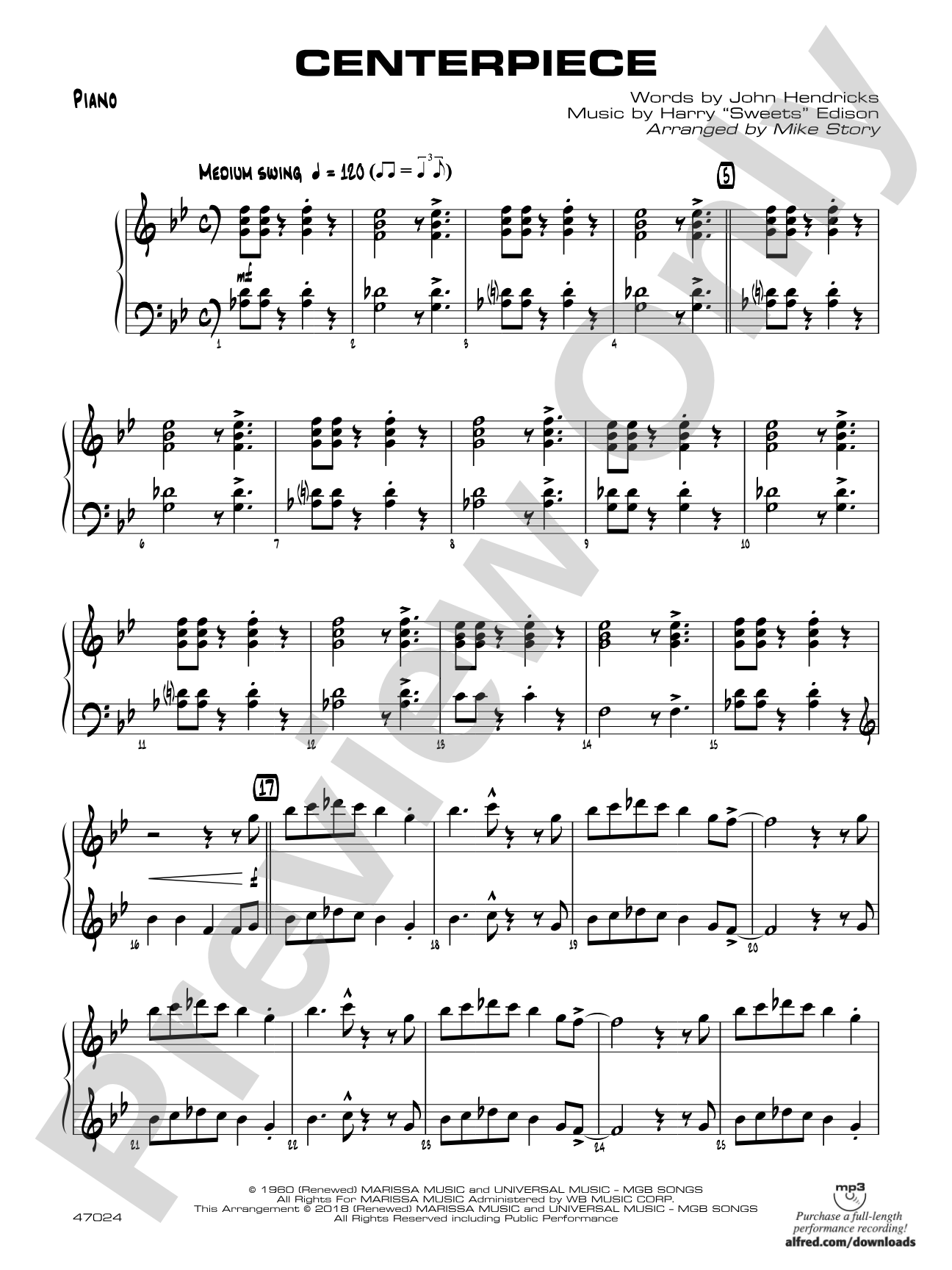 Centerpiece: Piano Accompaniment