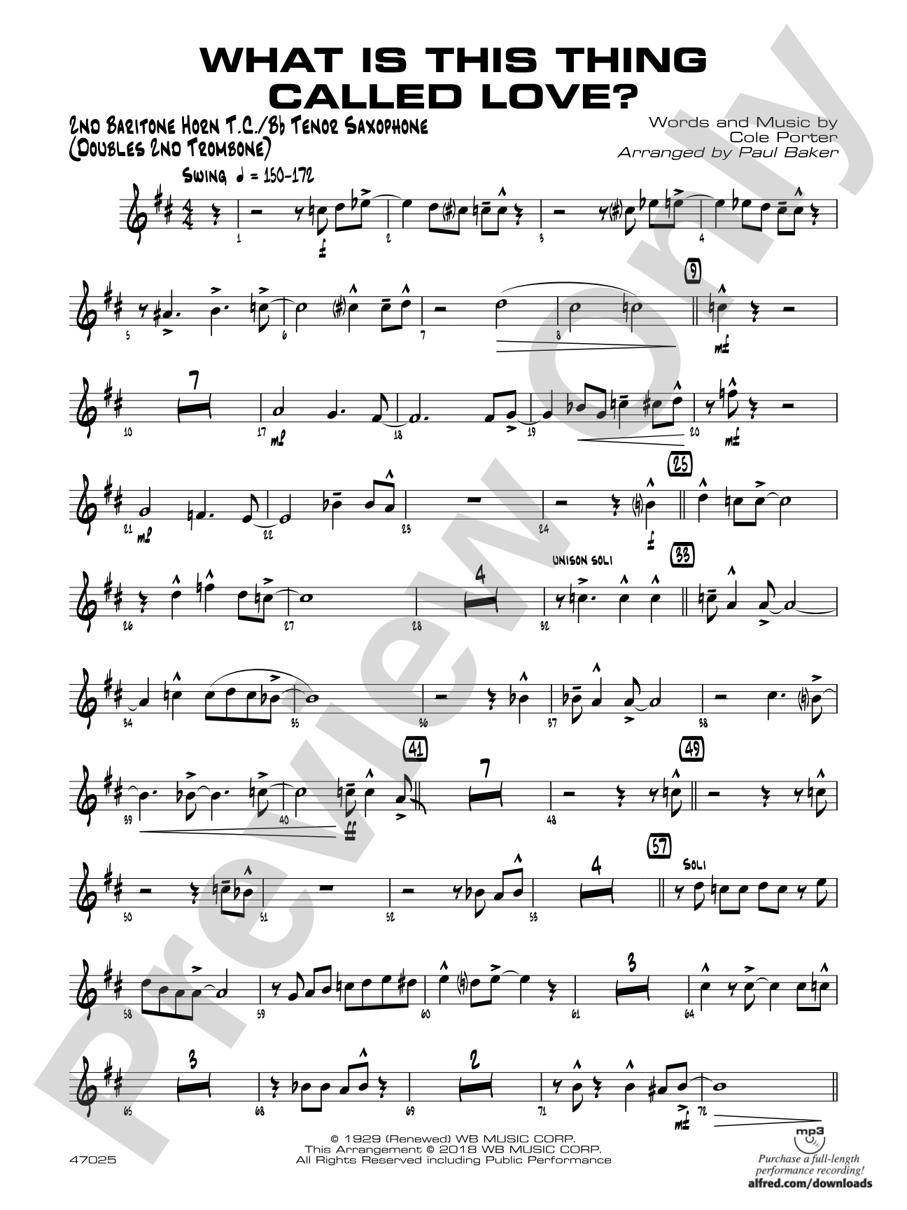 What Is This Thing Called Love?: 2nd Baritone T.C.