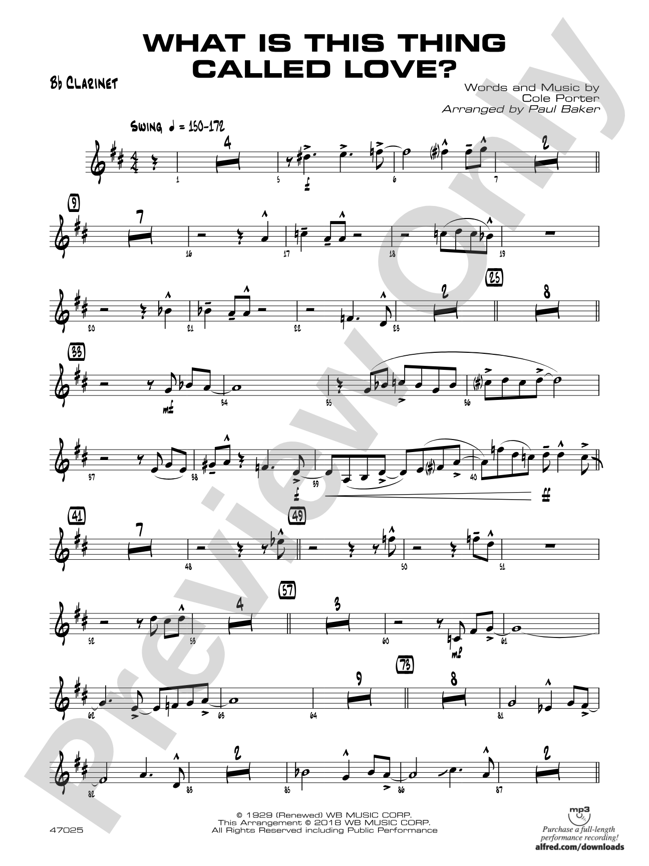 What Is This Thing Called Love?: 1st B-flat Clarinet