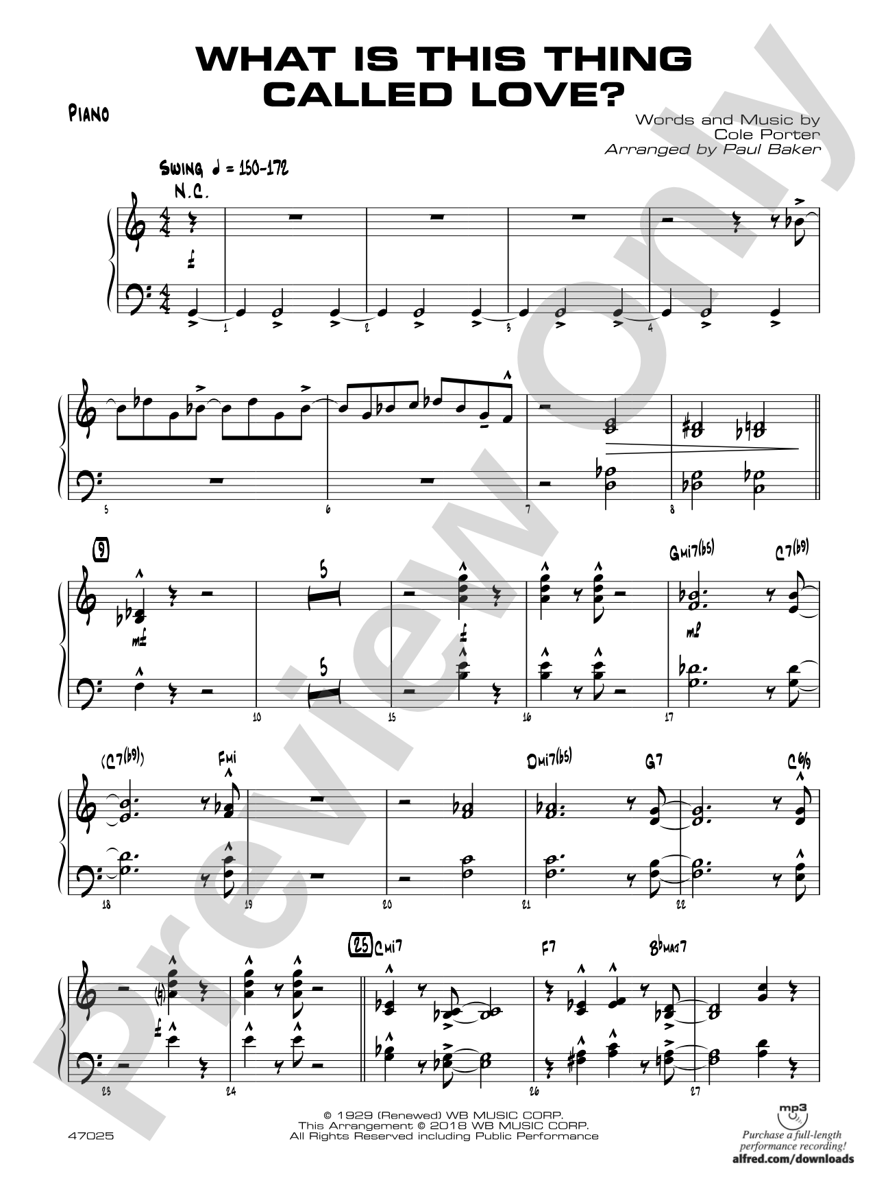 What Is This Thing Called Love?: Piano Accompaniment