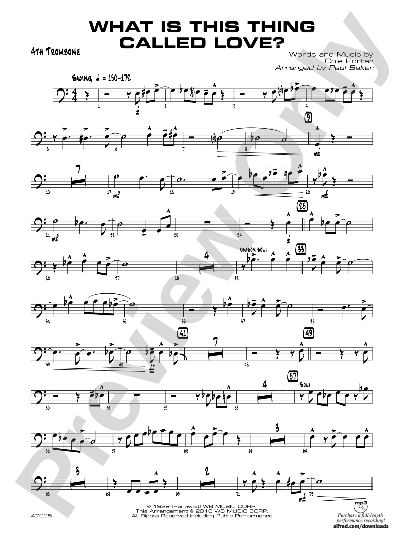 What Is This Thing Called Love?: 4th Trombone