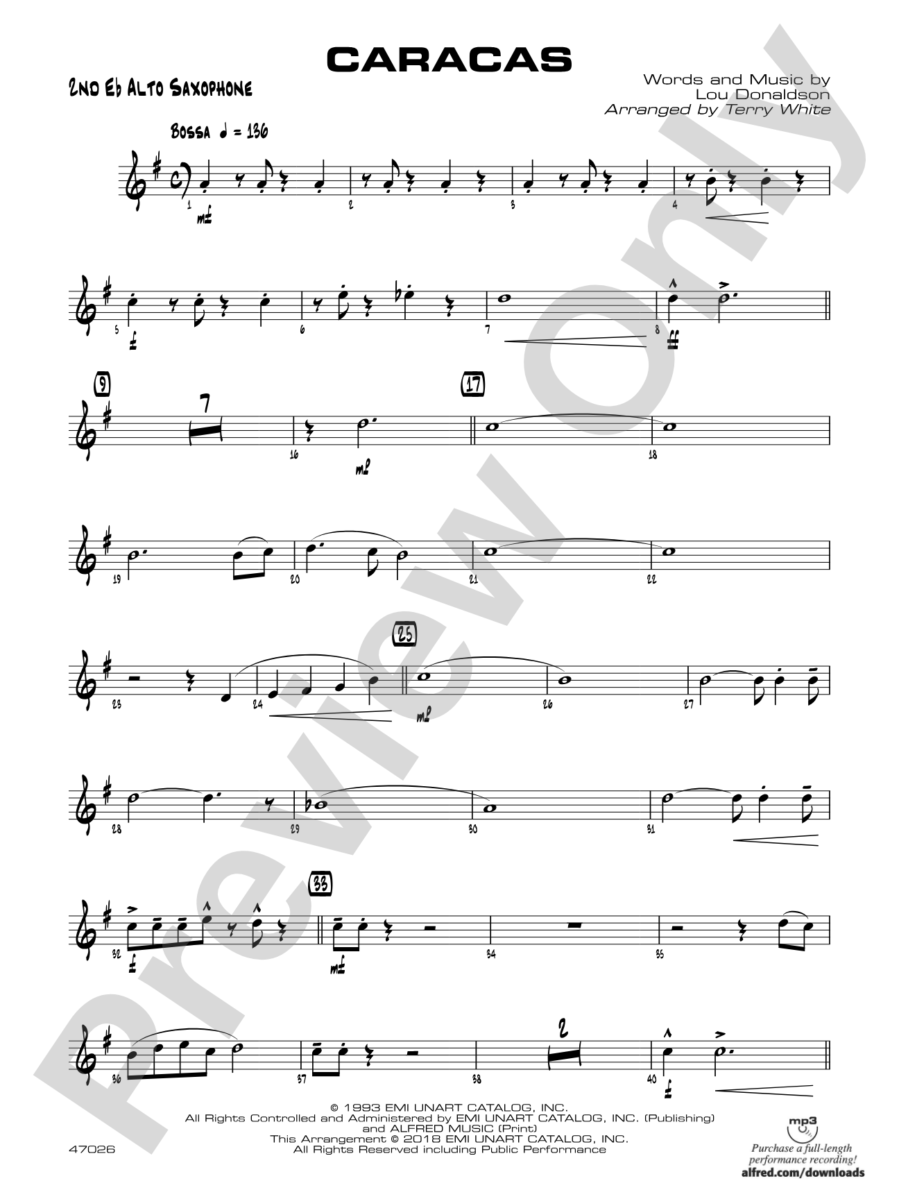 Caracas: 2nd E-flat Alto Saxophone