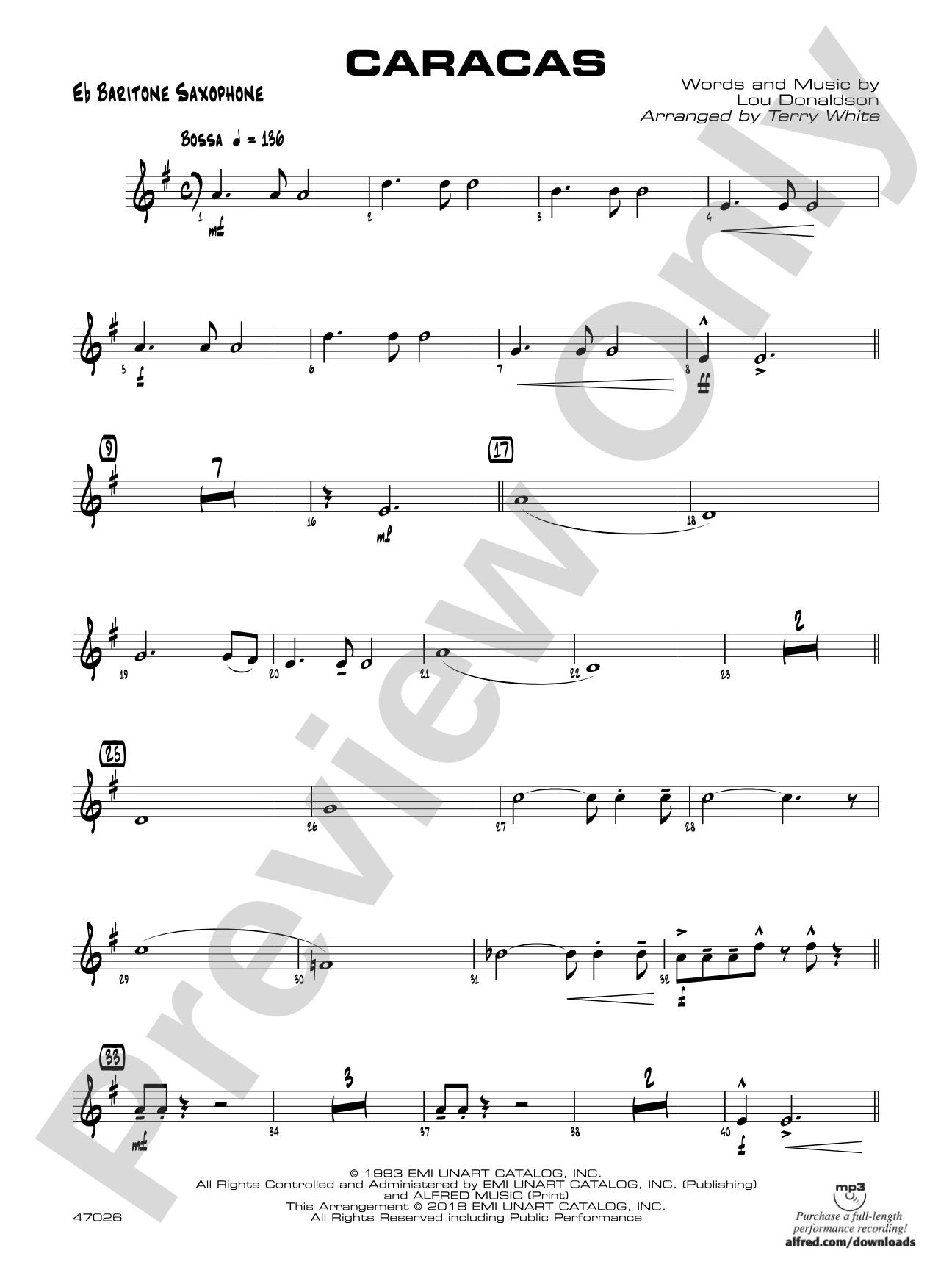 Caracas: E-flat Baritone Saxophone