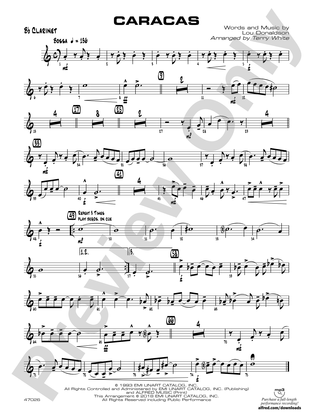 Caracas: 1st B-flat Clarinet