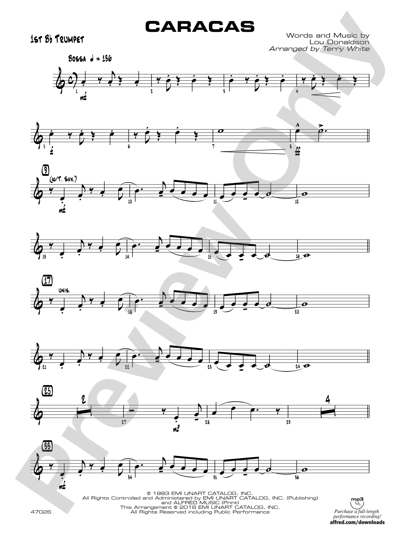 Caracas: 1st B-flat Trumpet