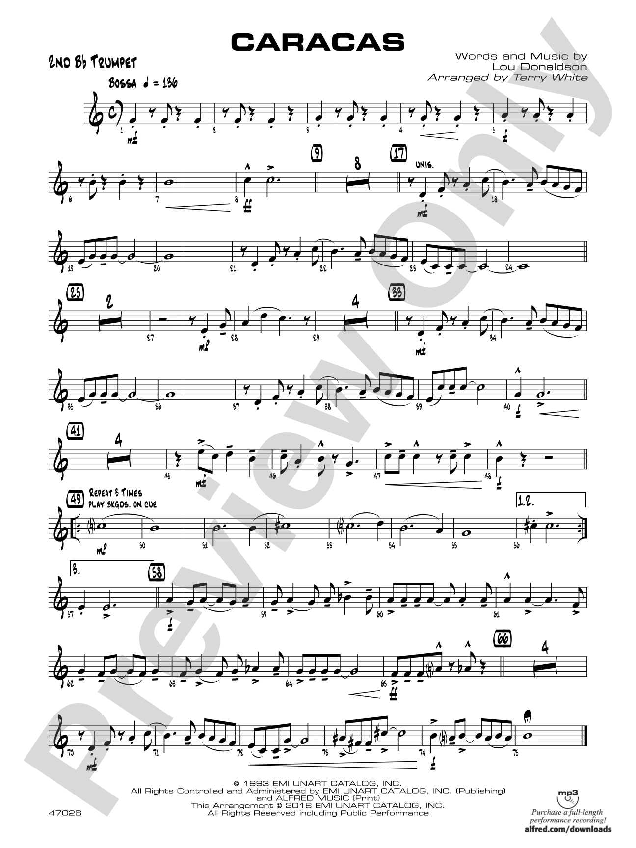 Caracas: 2nd B-flat Trumpet