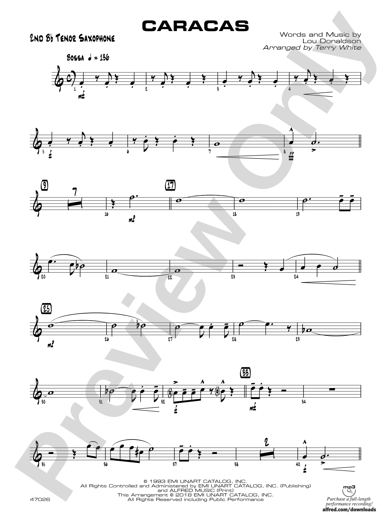 Caracas: 2nd B-flat Tenor Saxophone