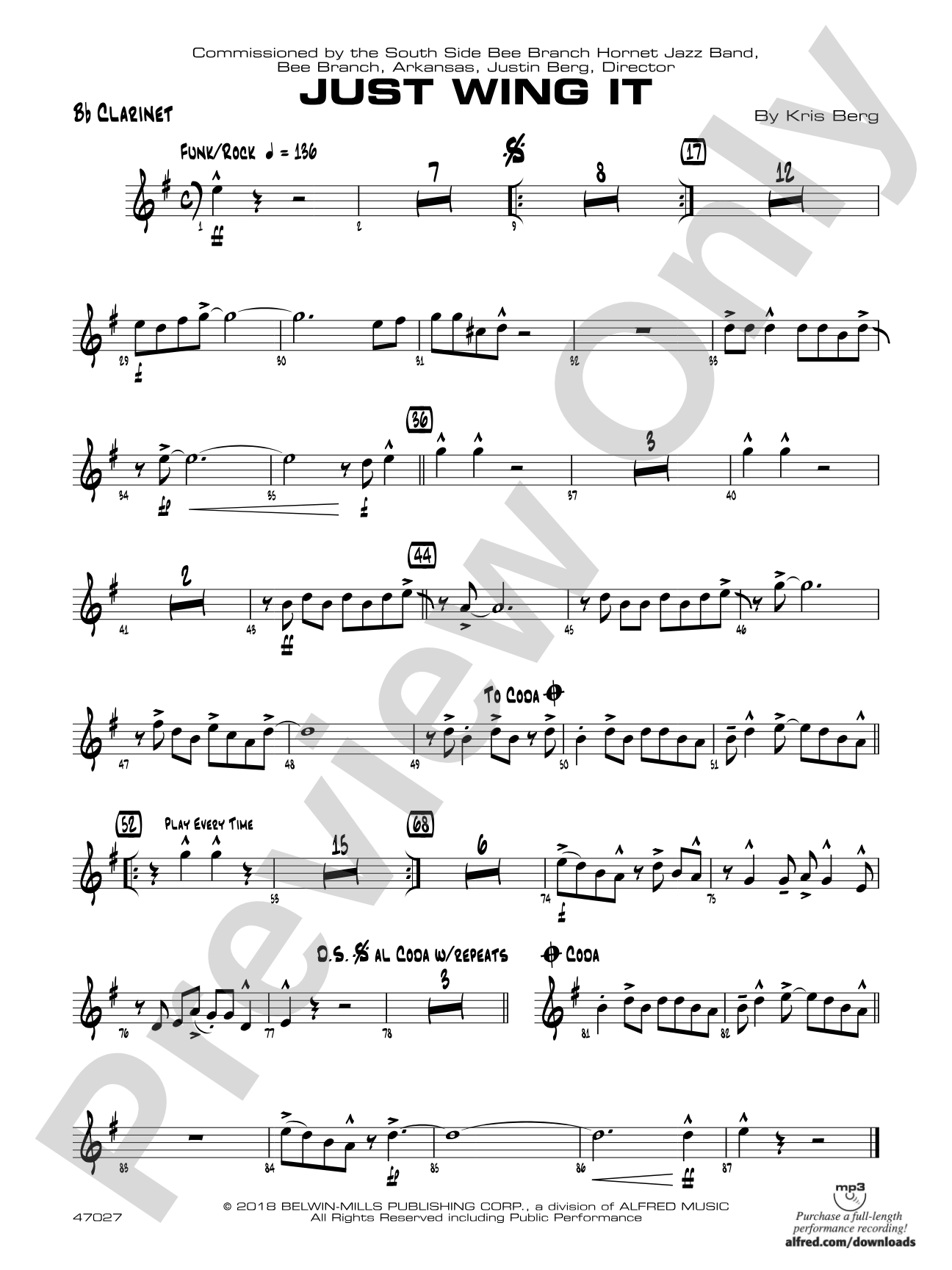 Just Wing It: 1st B-flat Clarinet
