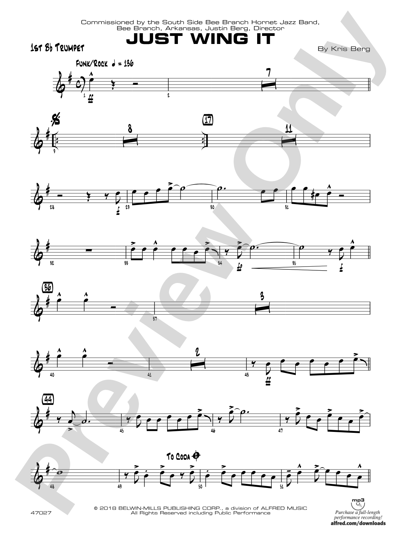 Just Wing It: 1st B-flat Trumpet