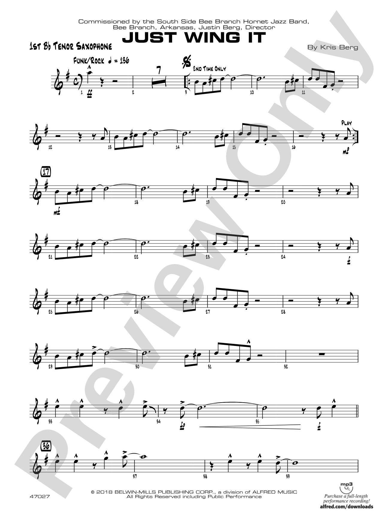 Just Wing It: B-flat Tenor Saxophone