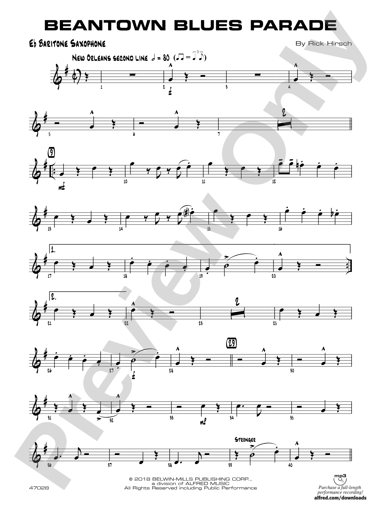 Beantown Blues Parade: E-flat Baritone Saxophone