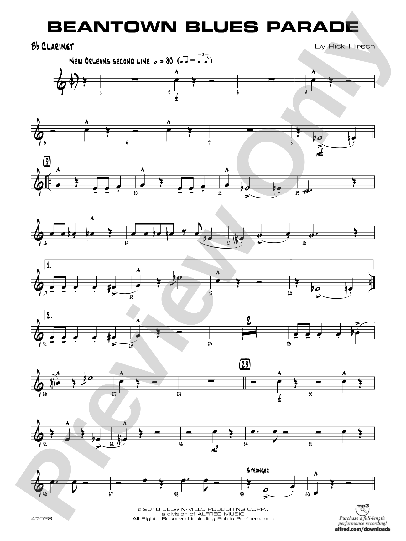 Beantown Blues Parade: 1st B-flat Clarinet