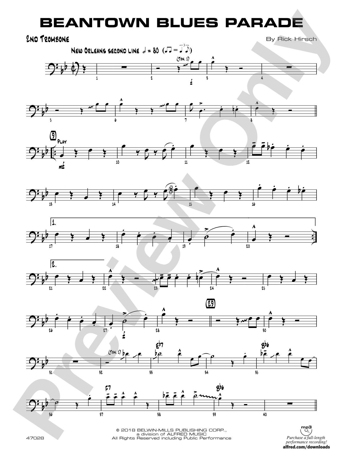 Beantown Blues Parade: 2nd Trombone