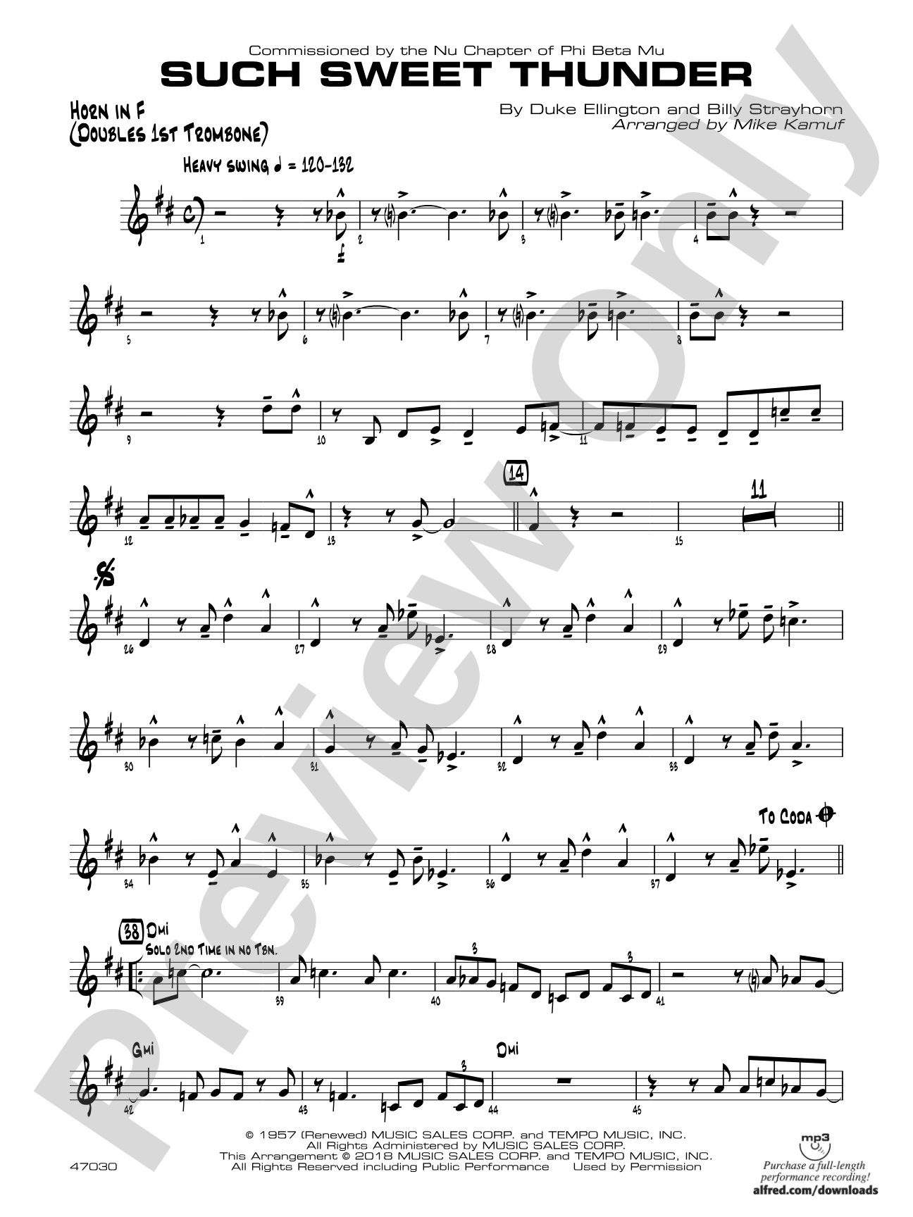 Such Sweet Thunder: 1st F Horn