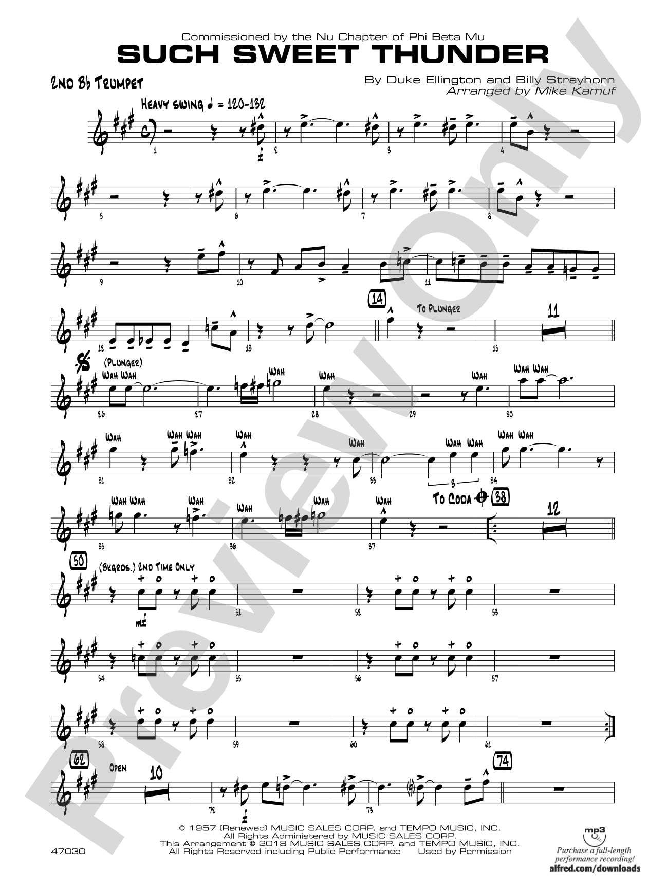 Such Sweet Thunder: 2nd B-flat Trumpet