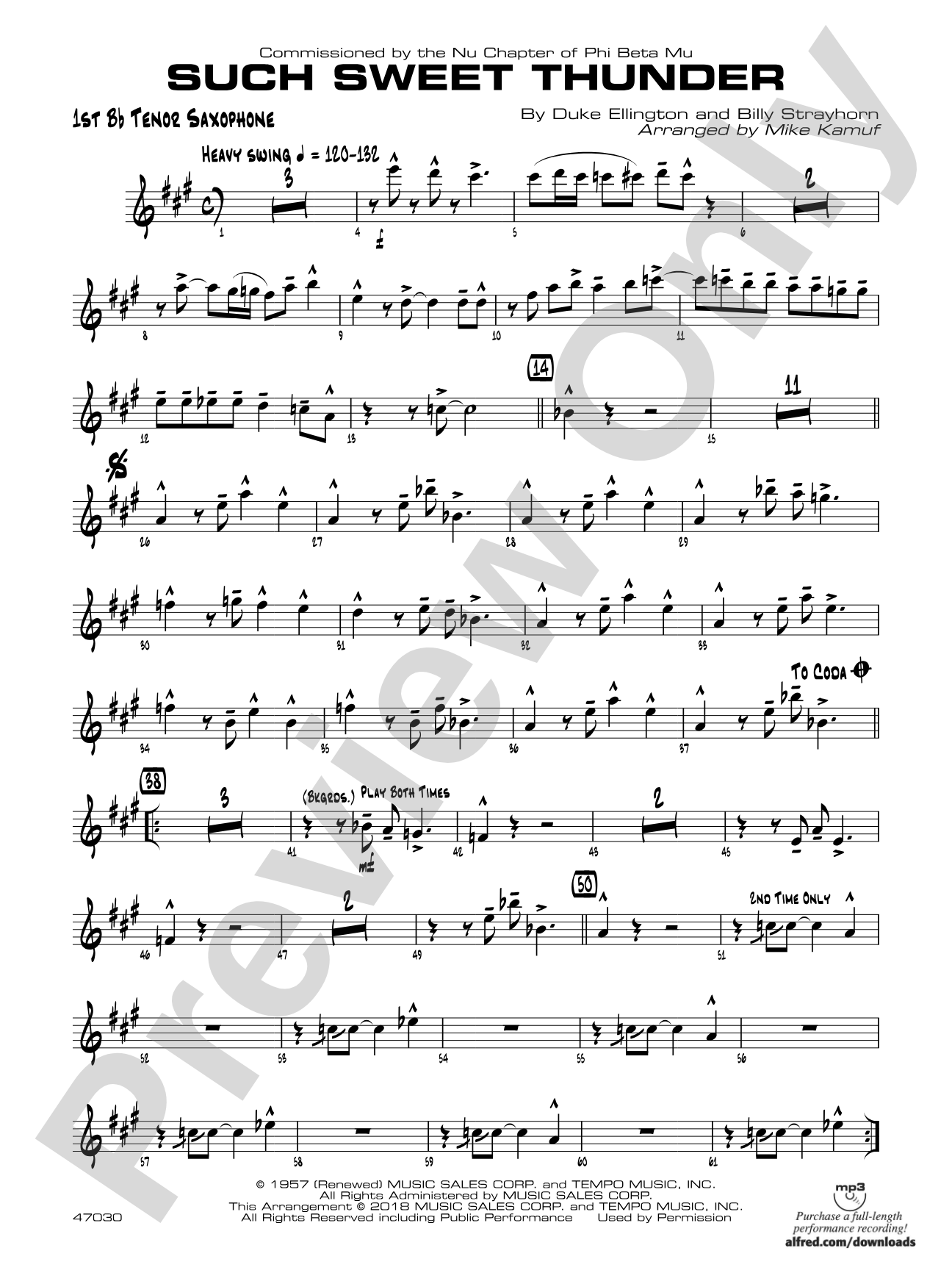 Such Sweet Thunder: B-flat Tenor Saxophone
