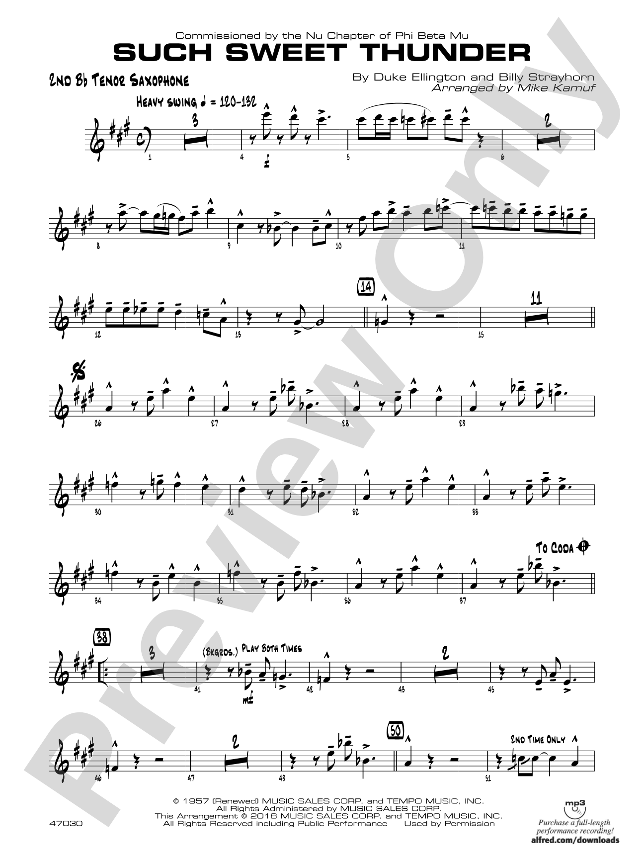 Such Sweet Thunder: 2nd B-flat Tenor Saxophone