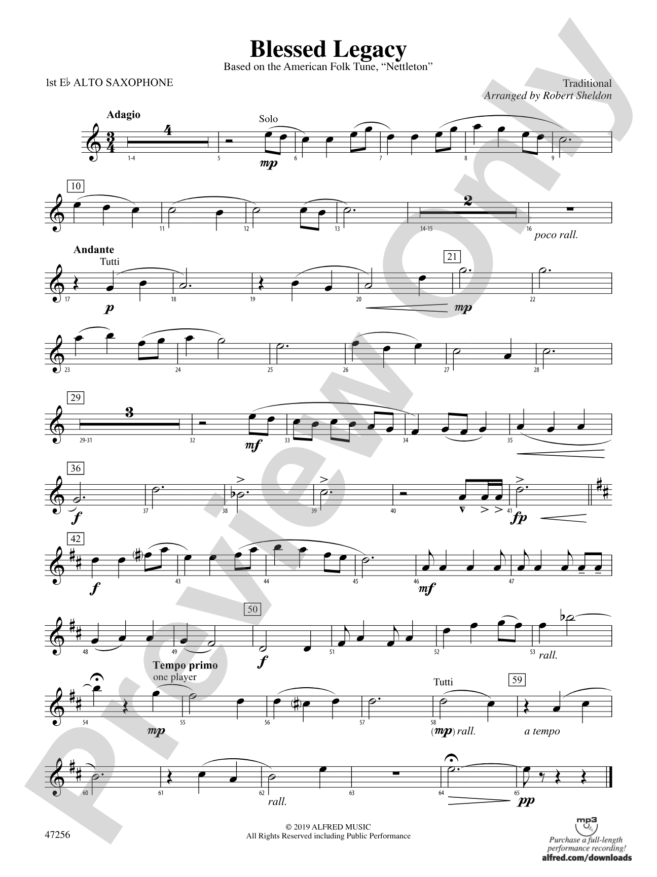 Blessed Legacy: E-flat Alto Saxophone