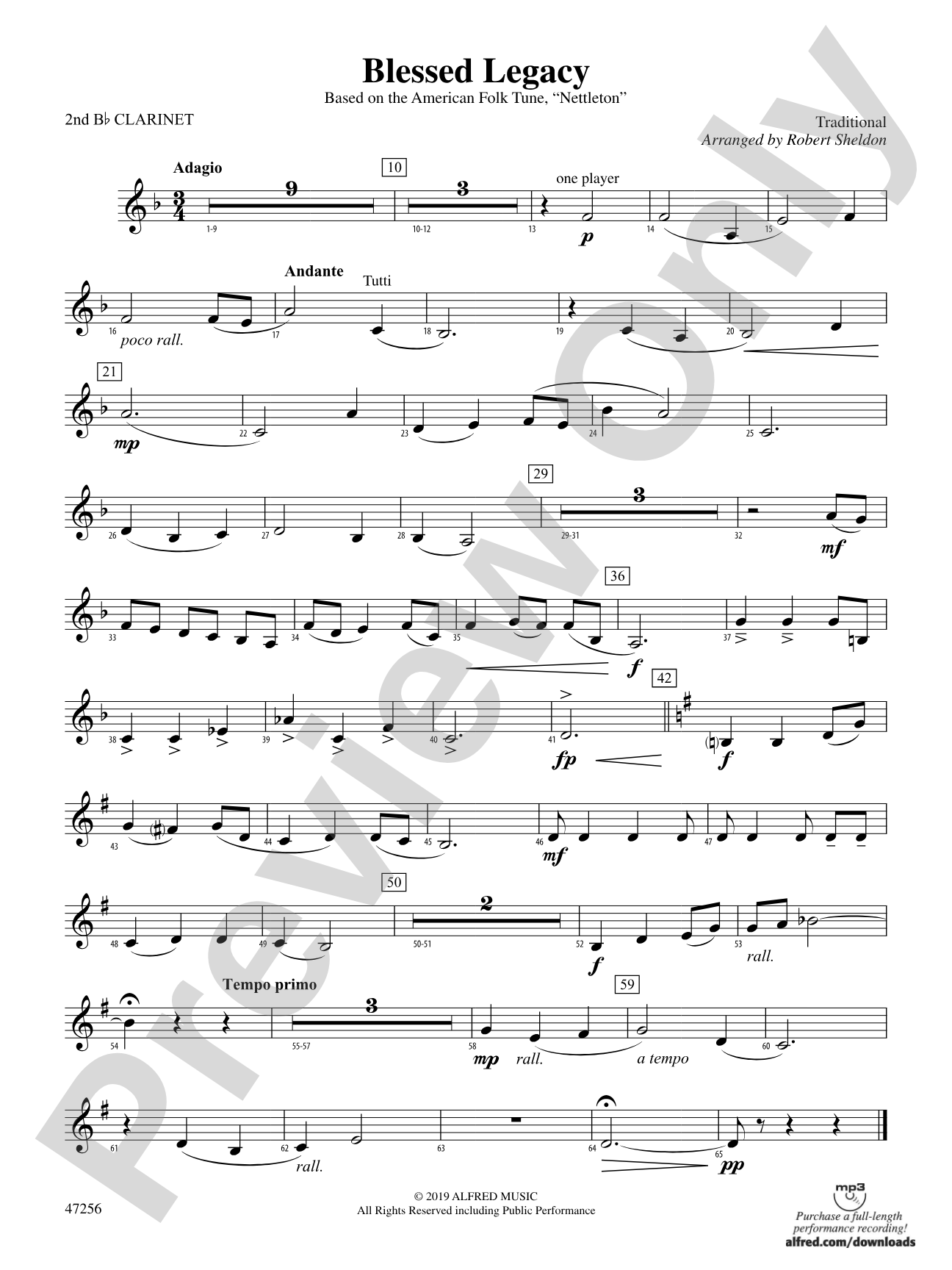 Blessed Legacy: 2nd B-flat Clarinet