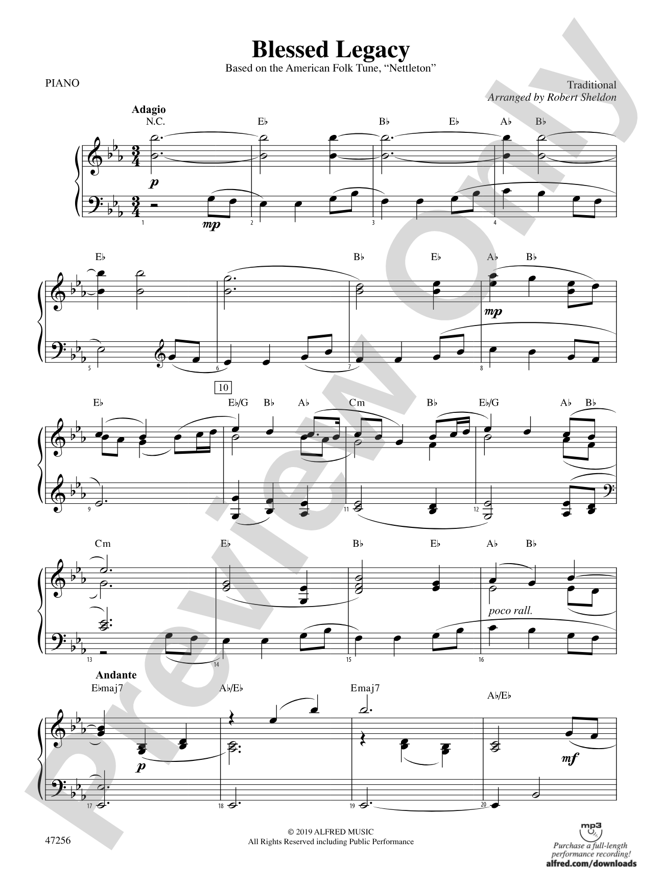 Blessed Legacy: Piano Accompaniment