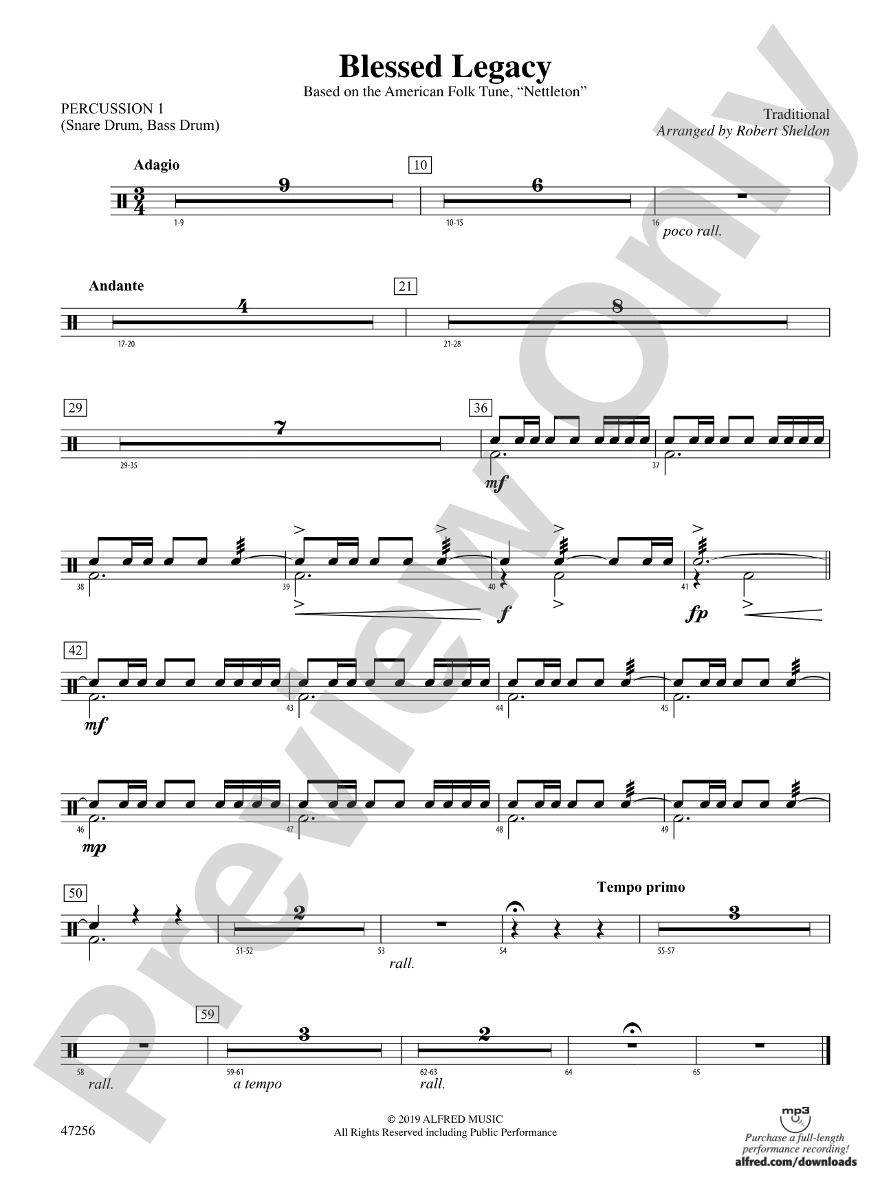 Blessed Legacy: 1st Percussion