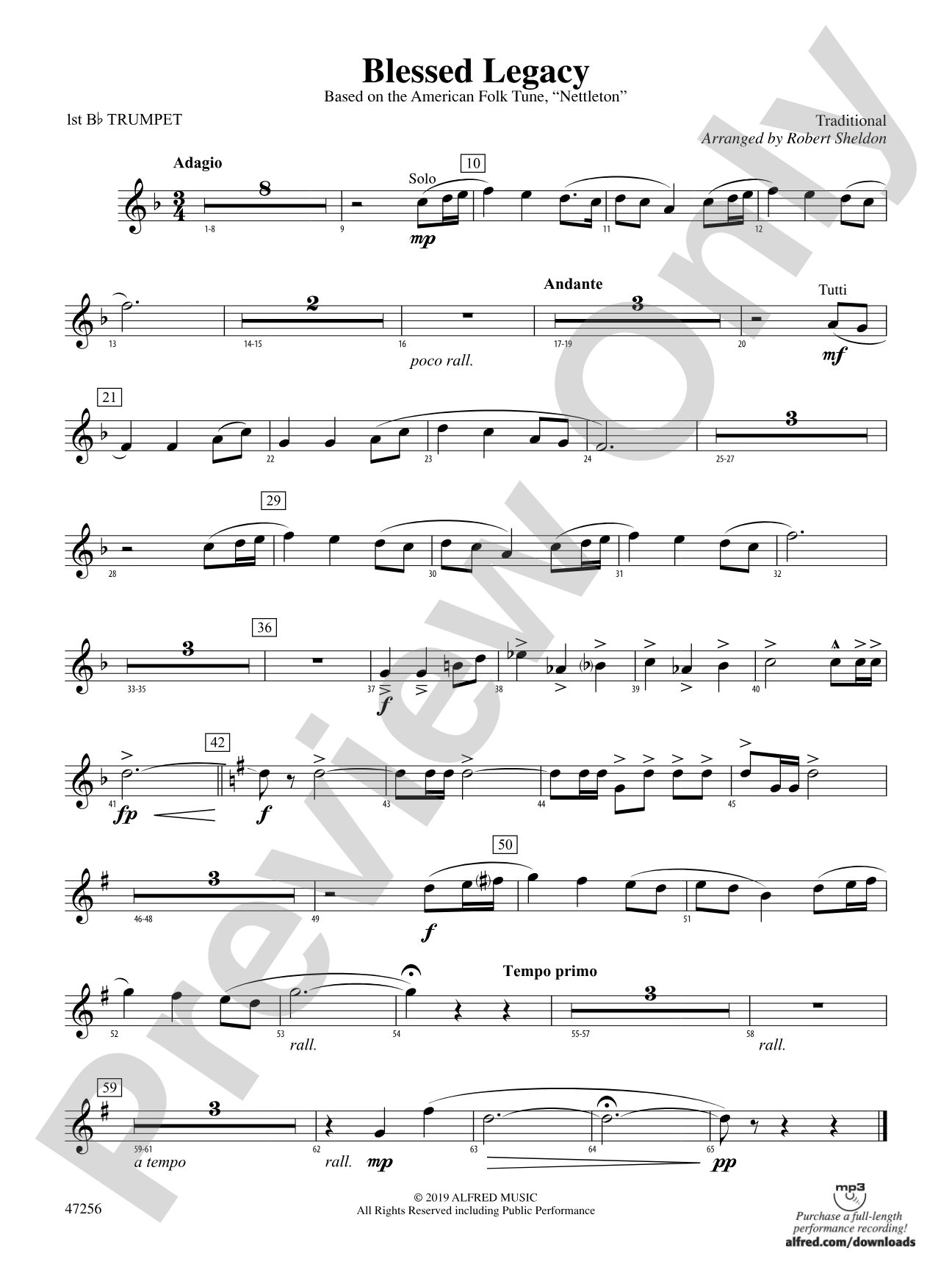 Blessed Legacy: 1st B-flat Trumpet