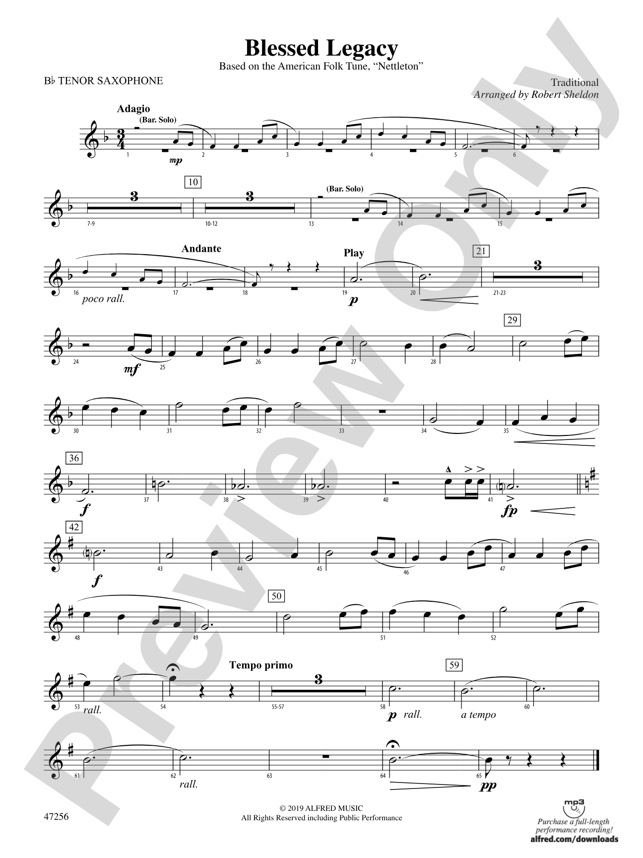 Blessed Legacy: B-flat Tenor Saxophone