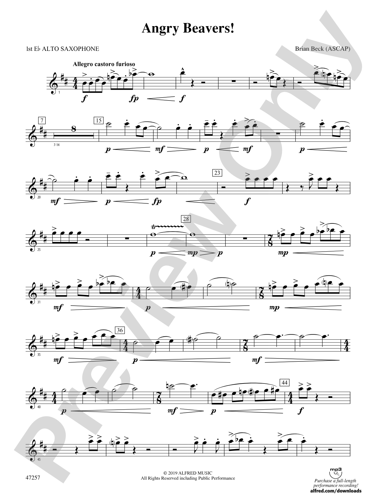 Angry Beavers!: E-flat Alto Saxophone