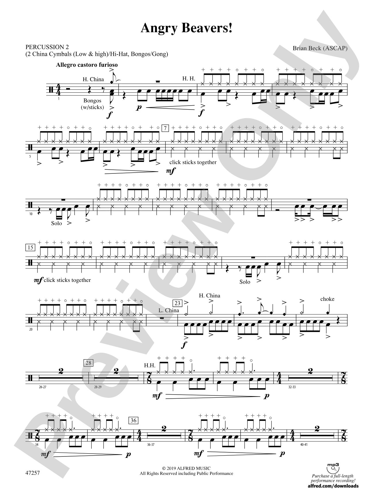 Angry Beavers!: 2nd Percussion