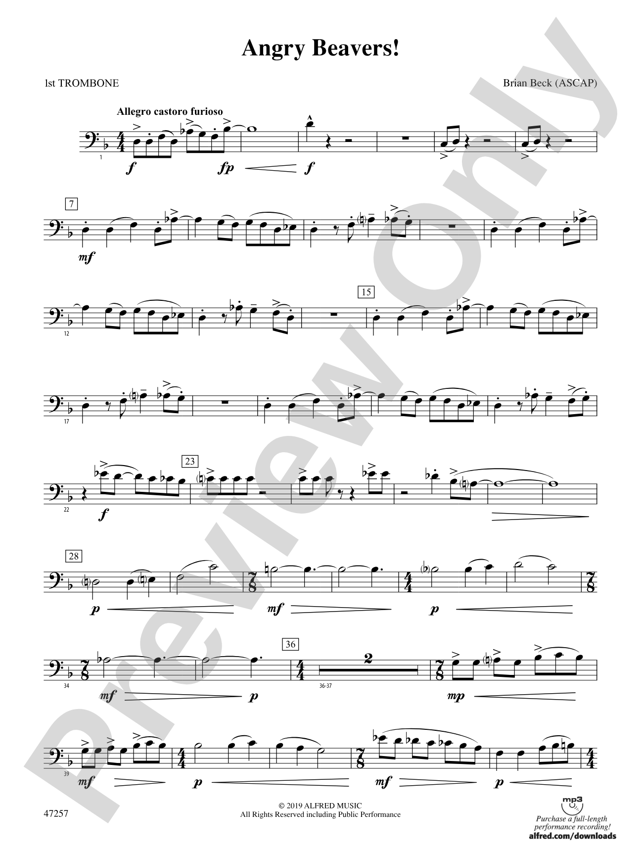 Angry Beavers!: 1st Trombone