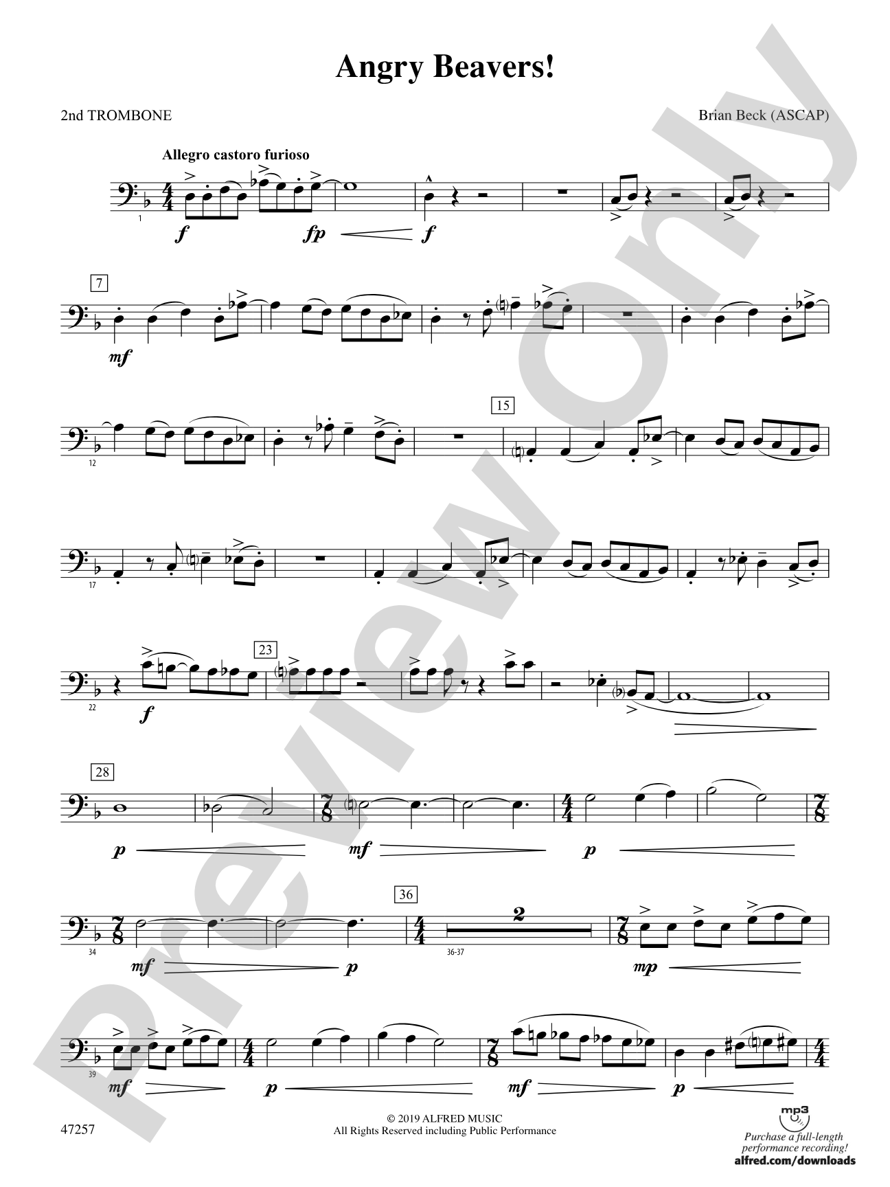 Angry Beavers!: 2nd Trombone