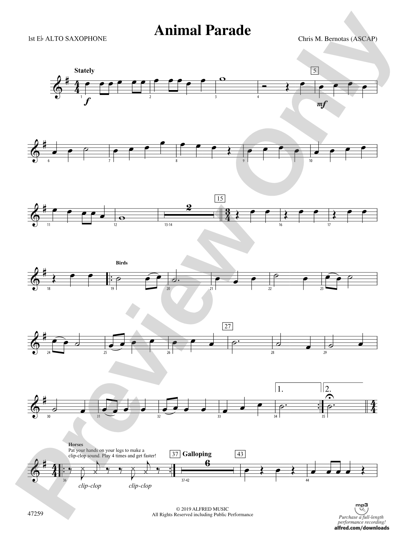 Animal Parade: E-flat Alto Saxophone