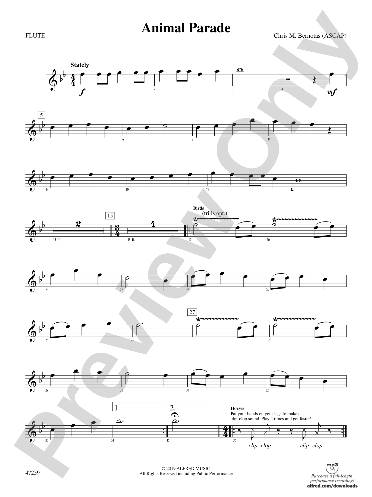 Animal Parade: Flute