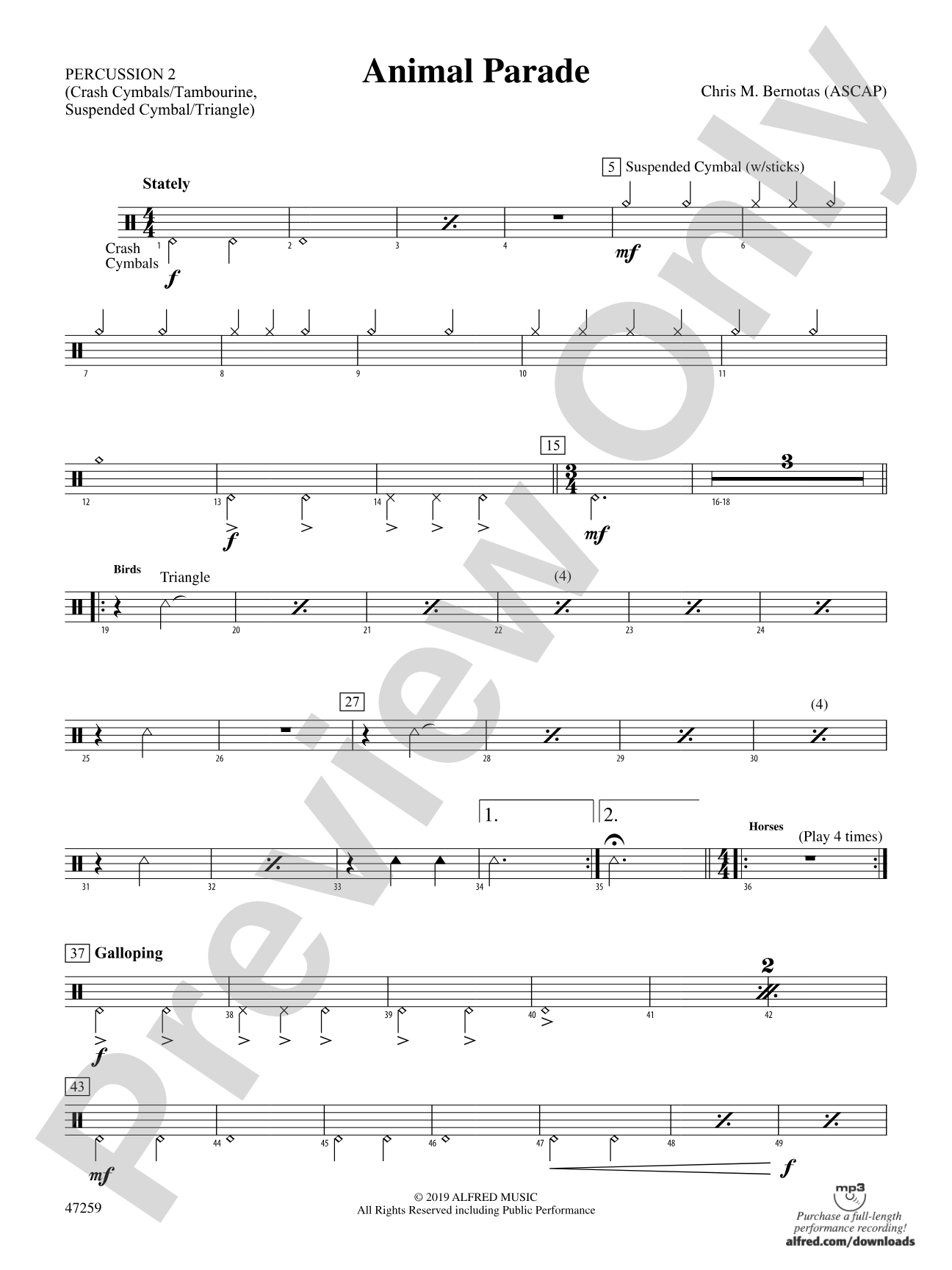 Animal Parade: 2nd Percussion