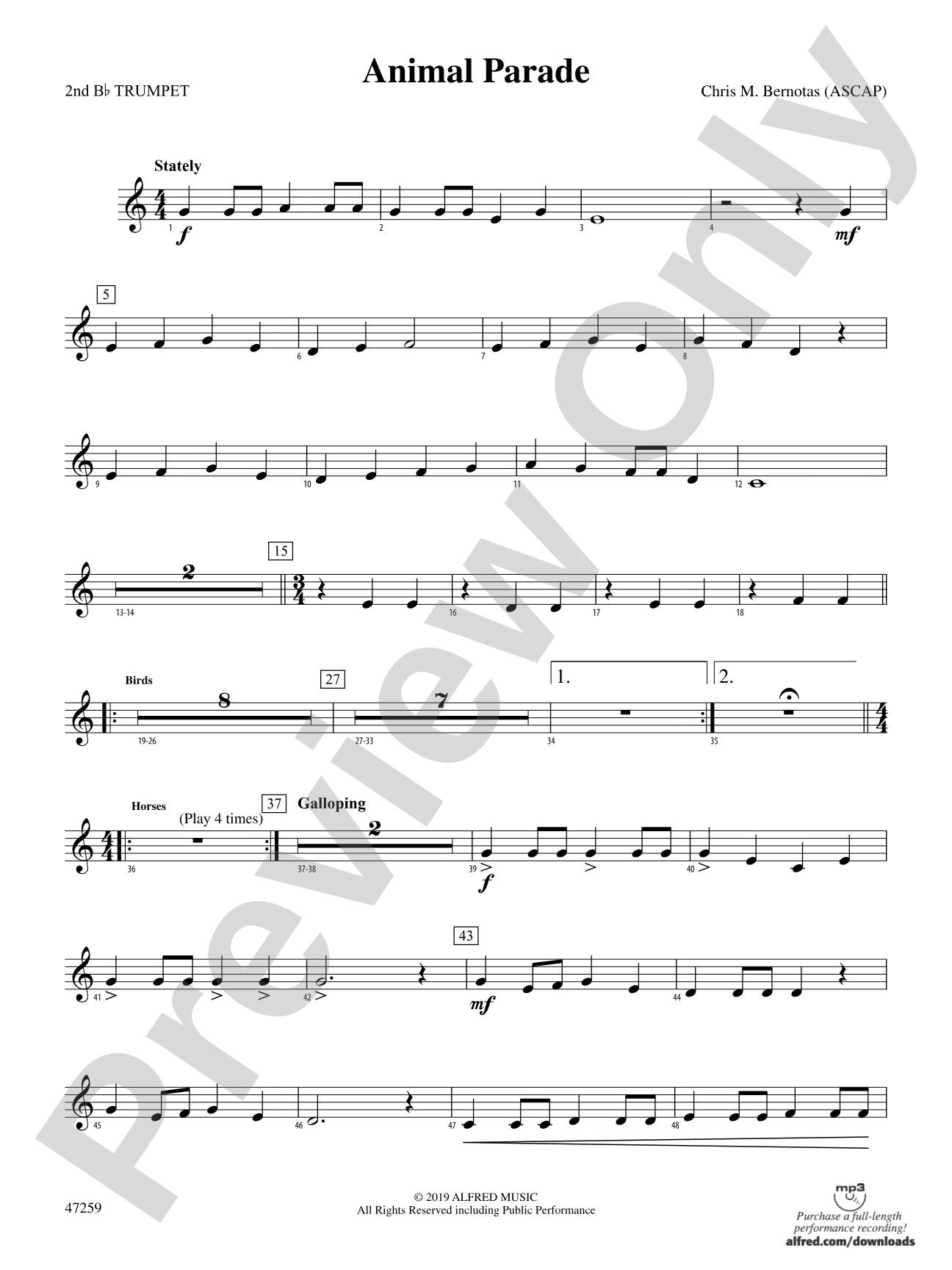 Animal Parade: 2nd B-flat Trumpet