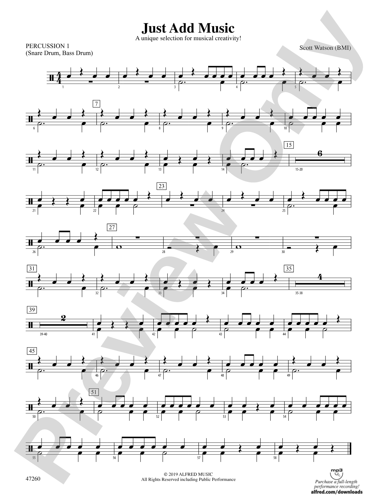 Just Add Music: 1st Percussion