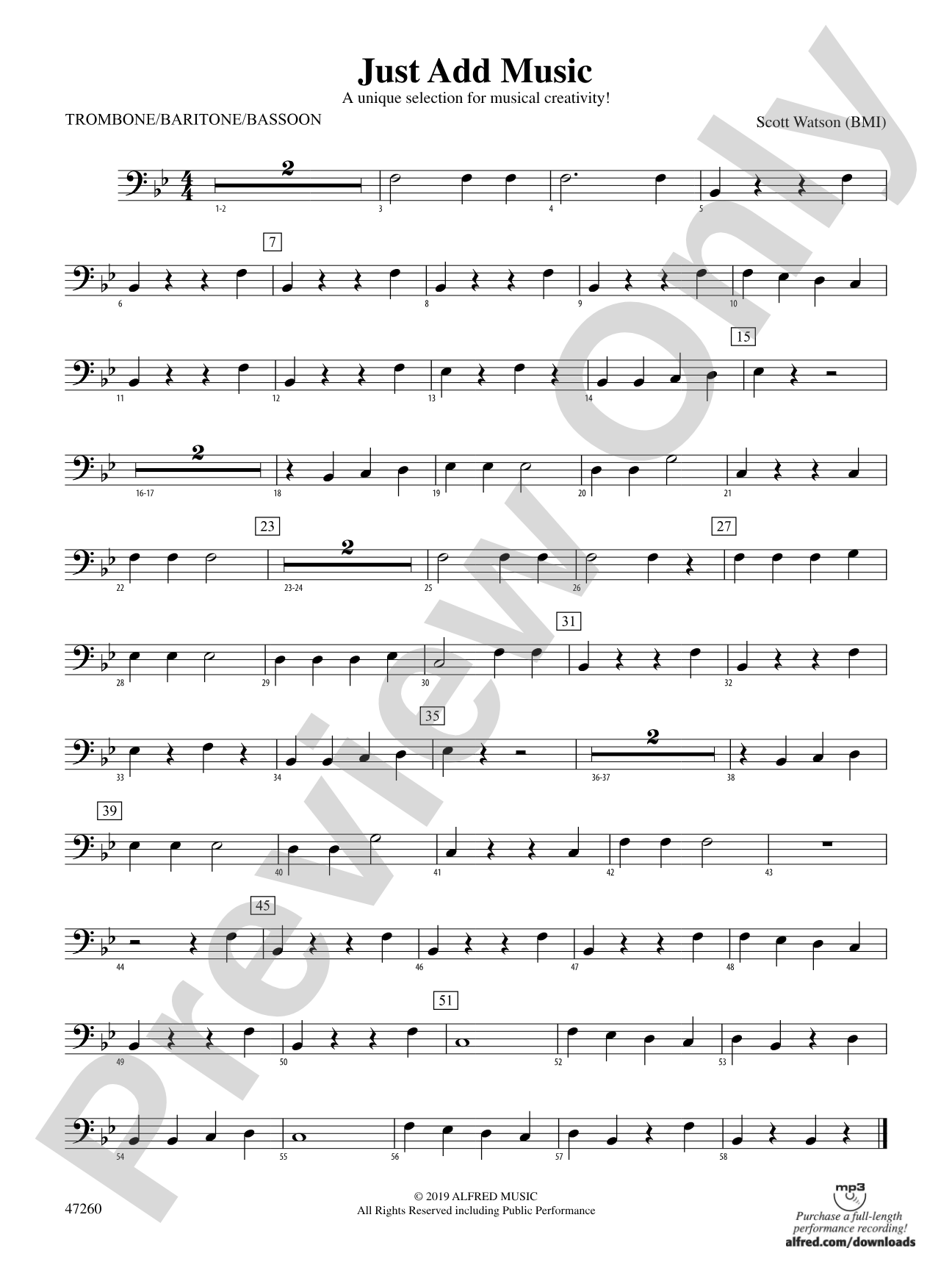 Just Add Music: 1st Trombone